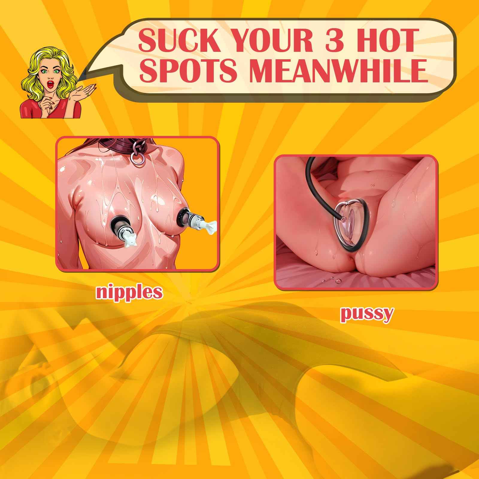 Electric Pussy Pump Nipple Suckers Sex Toy Kit, BDSM Toys Automatic Clitoral Pump Vagina Pumps with 9 Suction Modes, Female Sex Toys Clit Sucker Sexual Pleasure Tools for Women Couples 4 Cups Included