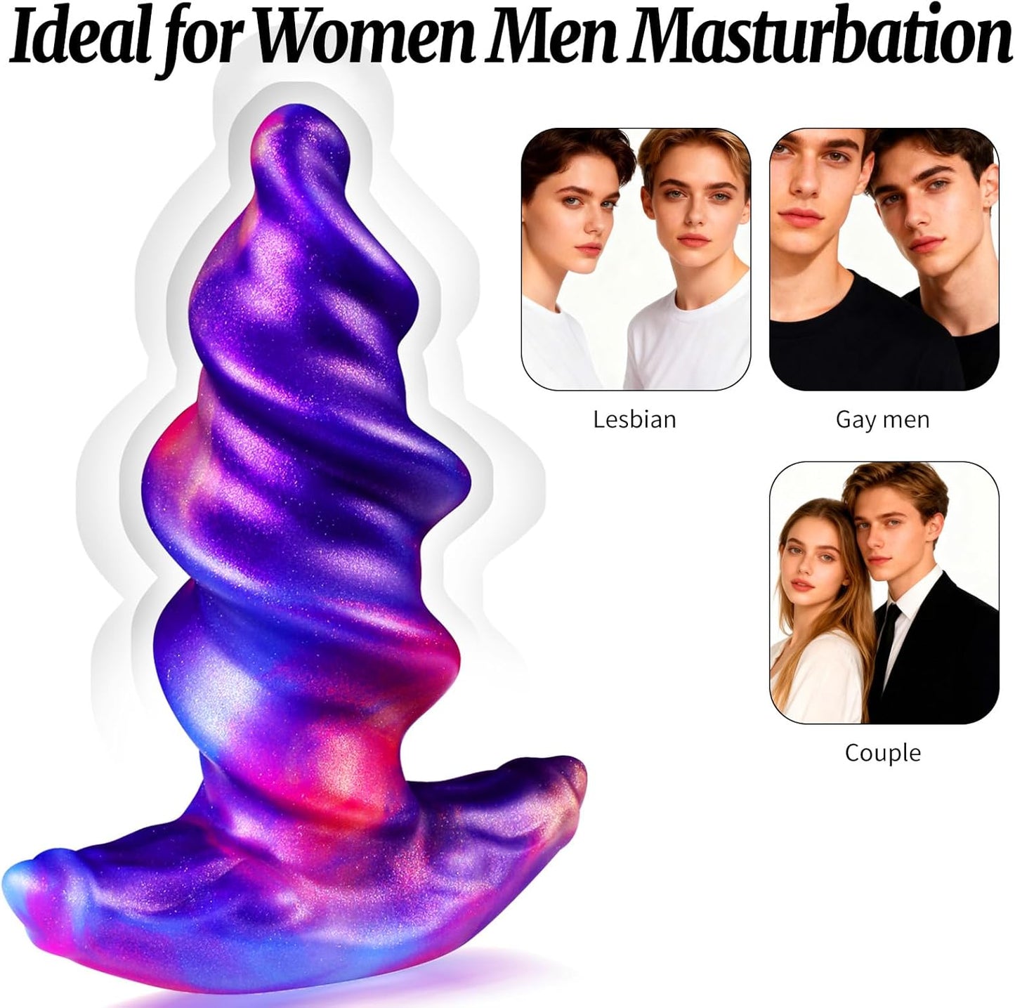 Anal Plug Wearable Screw-Shaped Butt Plug Silicone Anal Dilator Trainer Fantasy Prostate Massager G-spot Sex Toy for Couples Men Women Masturbation (S)