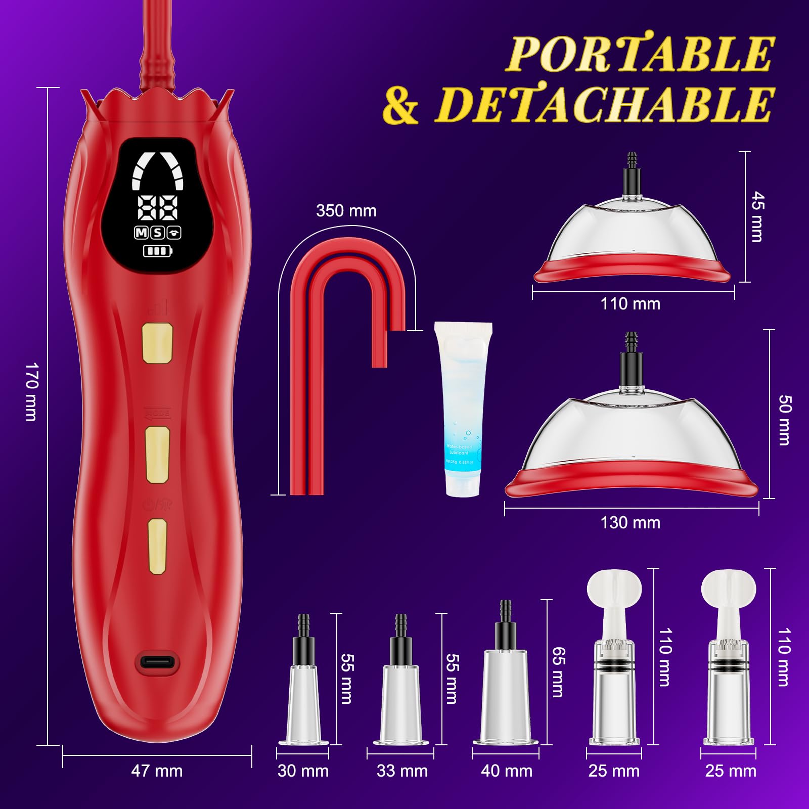 Pussy Pump Electric Rose Clitoral Pump - Vagina Nipple Sucking Toys for Women, 3 Suction Levels & 3 Modes Vacuum Sex Toy, 2 Clit & 5 Nipple Suckers, BDSM Rose Toys Kit for Female Couple Adult Sex Toys