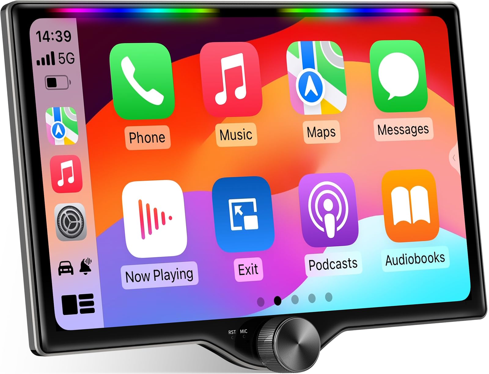 Kissound Double Din Car Stereo Wireless Apple Carplay & Android Auto, Bluetooth, 240W, SWC, Subwoofer Output,Backup Camera, 240W, Dual Subwoofer Output,FM/AM