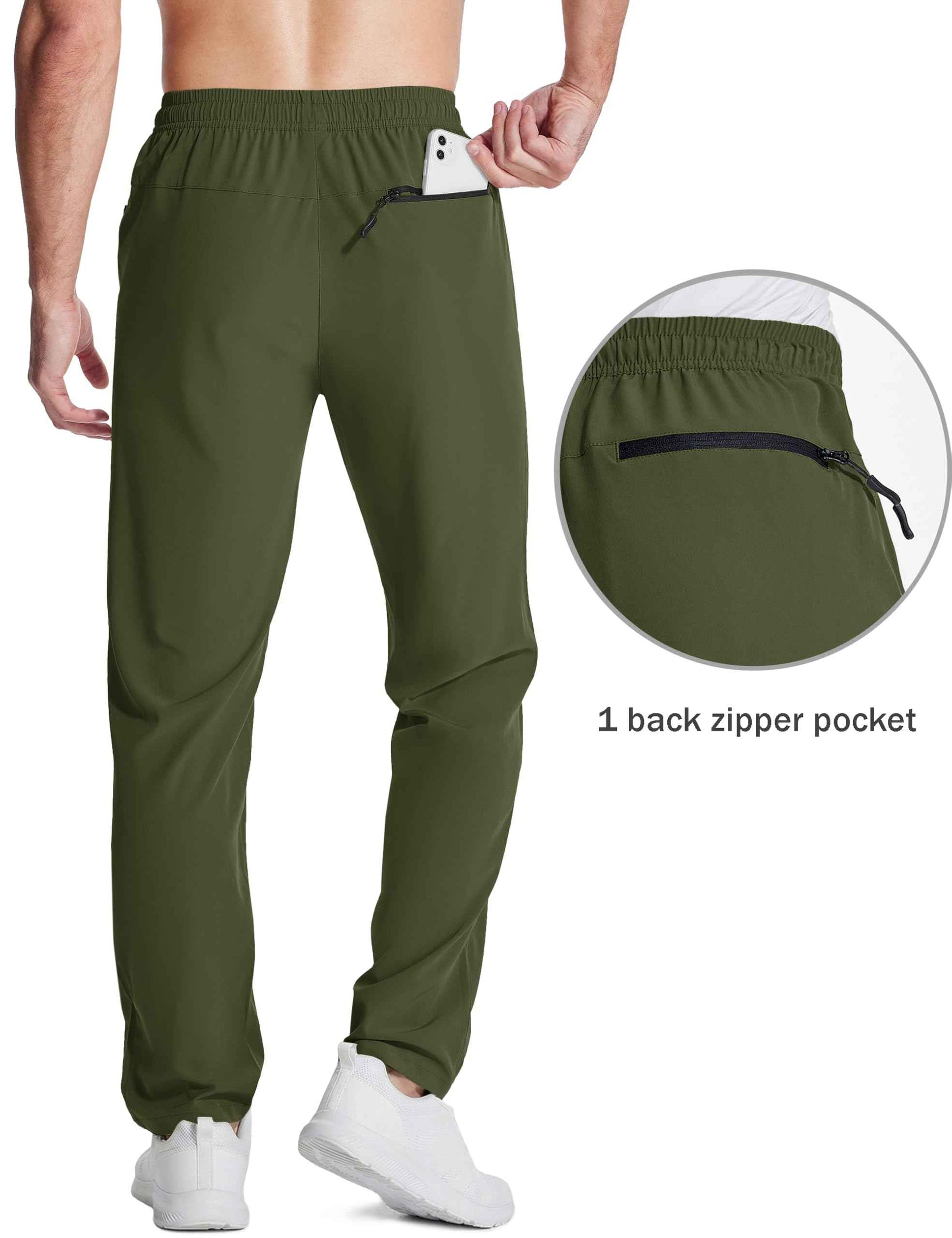 MAGCOMSEN Mens Hiking Pants Lightweight Quick Dry Workout Athletic Jogger with Zipper Pockets Golf Running Gym