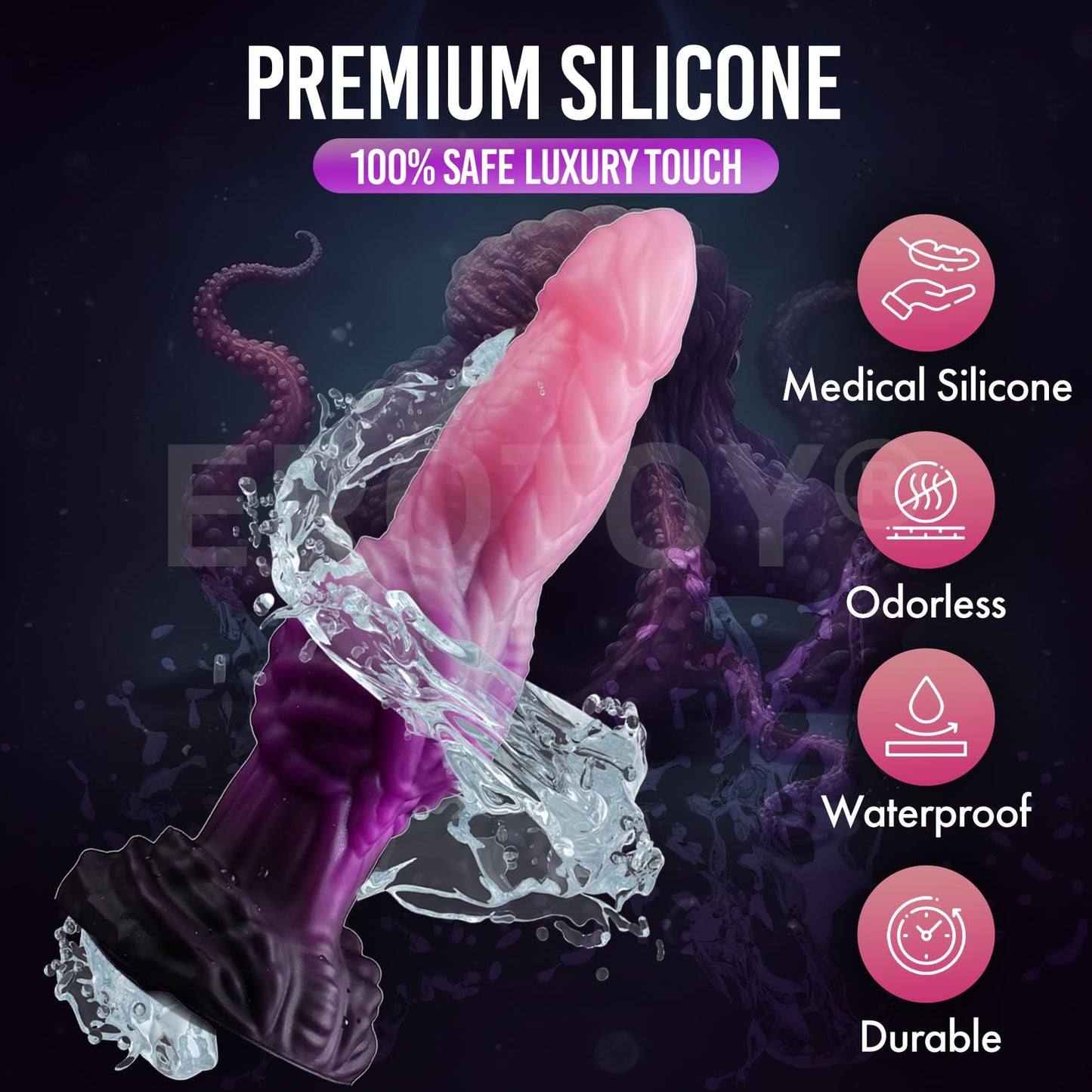 Fantasy Monster Dildo with Balls U & G-spot Dragon Dildo with Suction Cup, Long Anal Plug Adult Sex Toys & Games for Women Men Couples