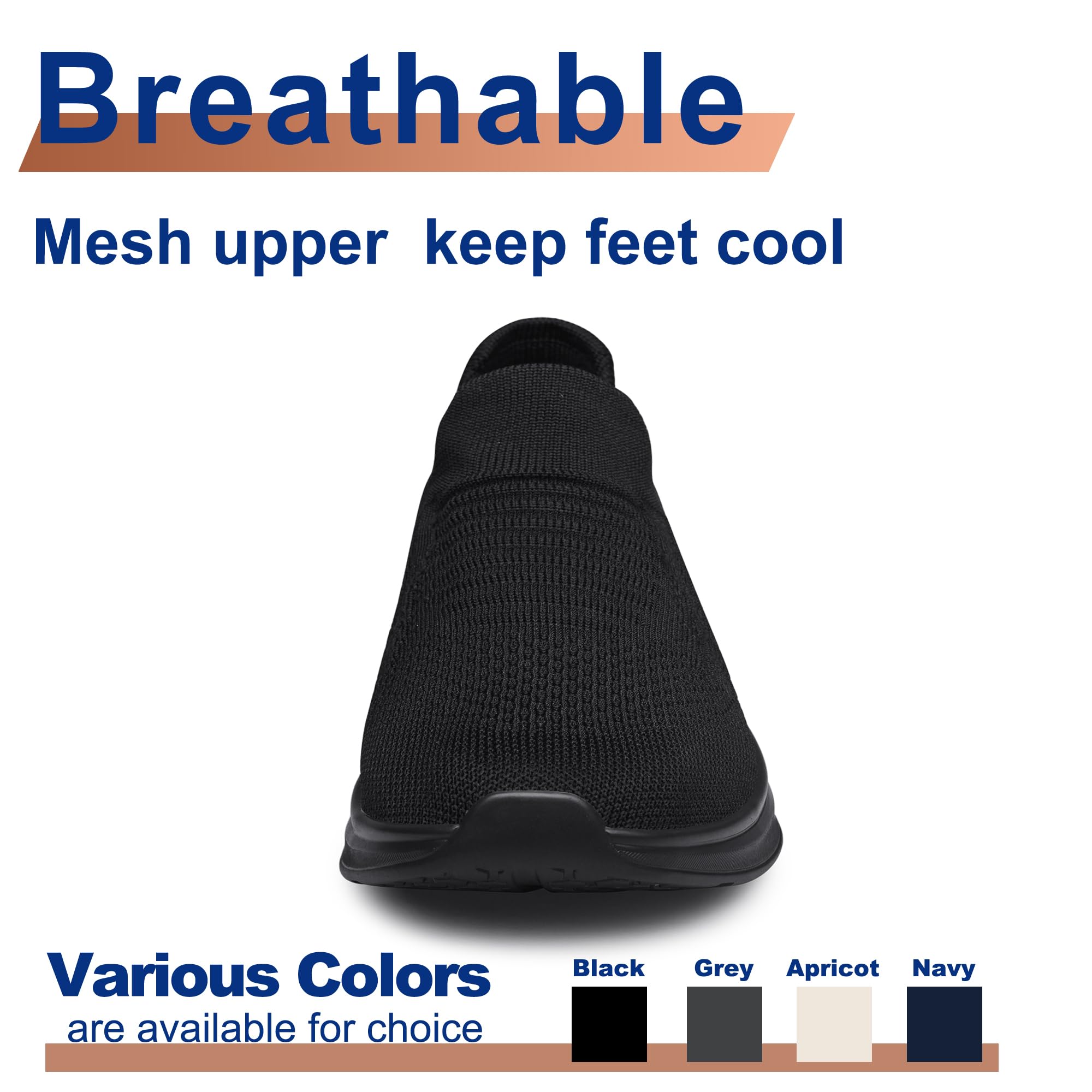 Mens Walking Shoes Slip on Lightweight Running Shoes Workout Athletic Tennis Shoes Gym Sneakers