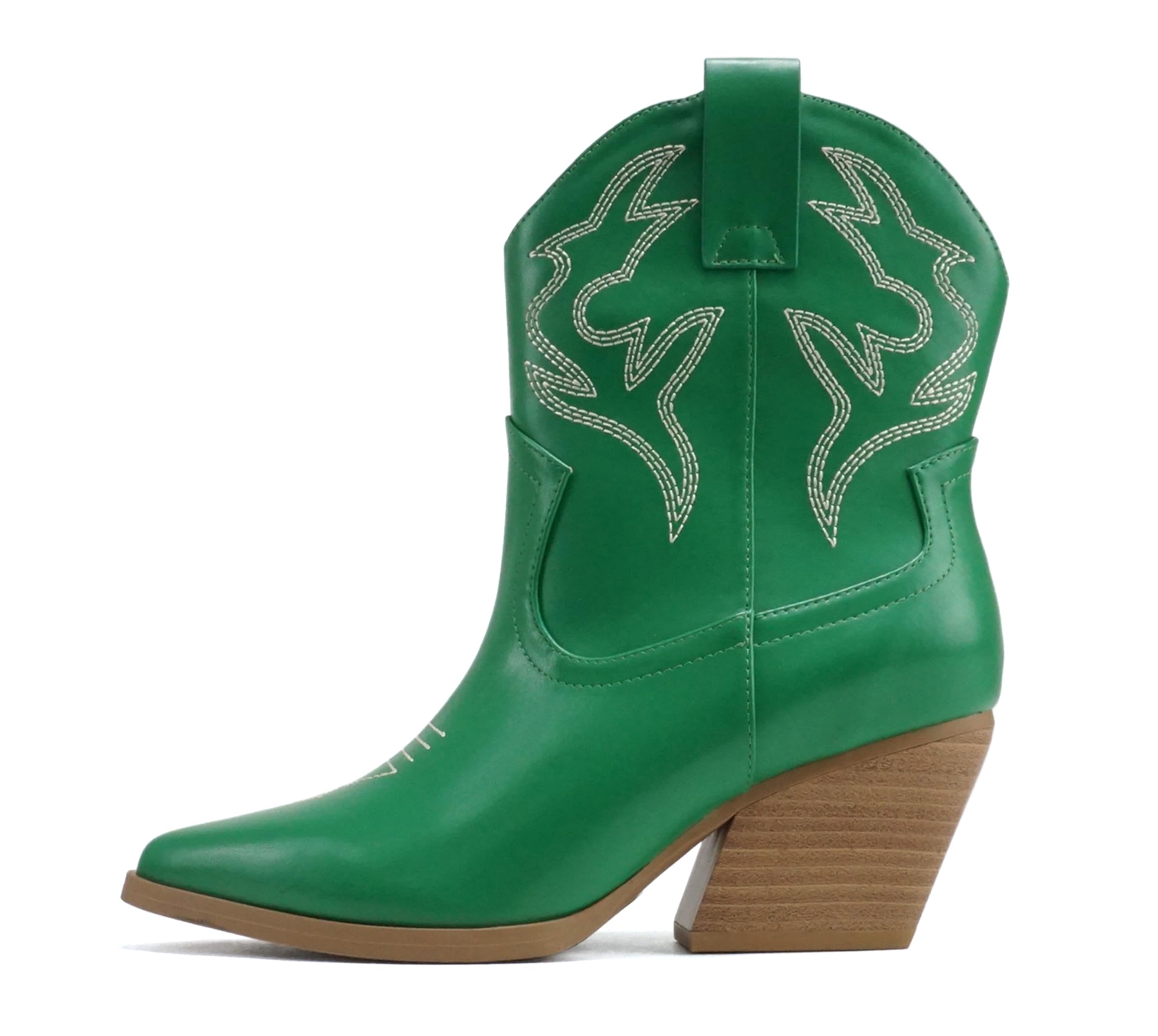 Soda “BLAZING” ~ Women Western Bootie Pointe Toe with Low Heel (Wide Fit Available)