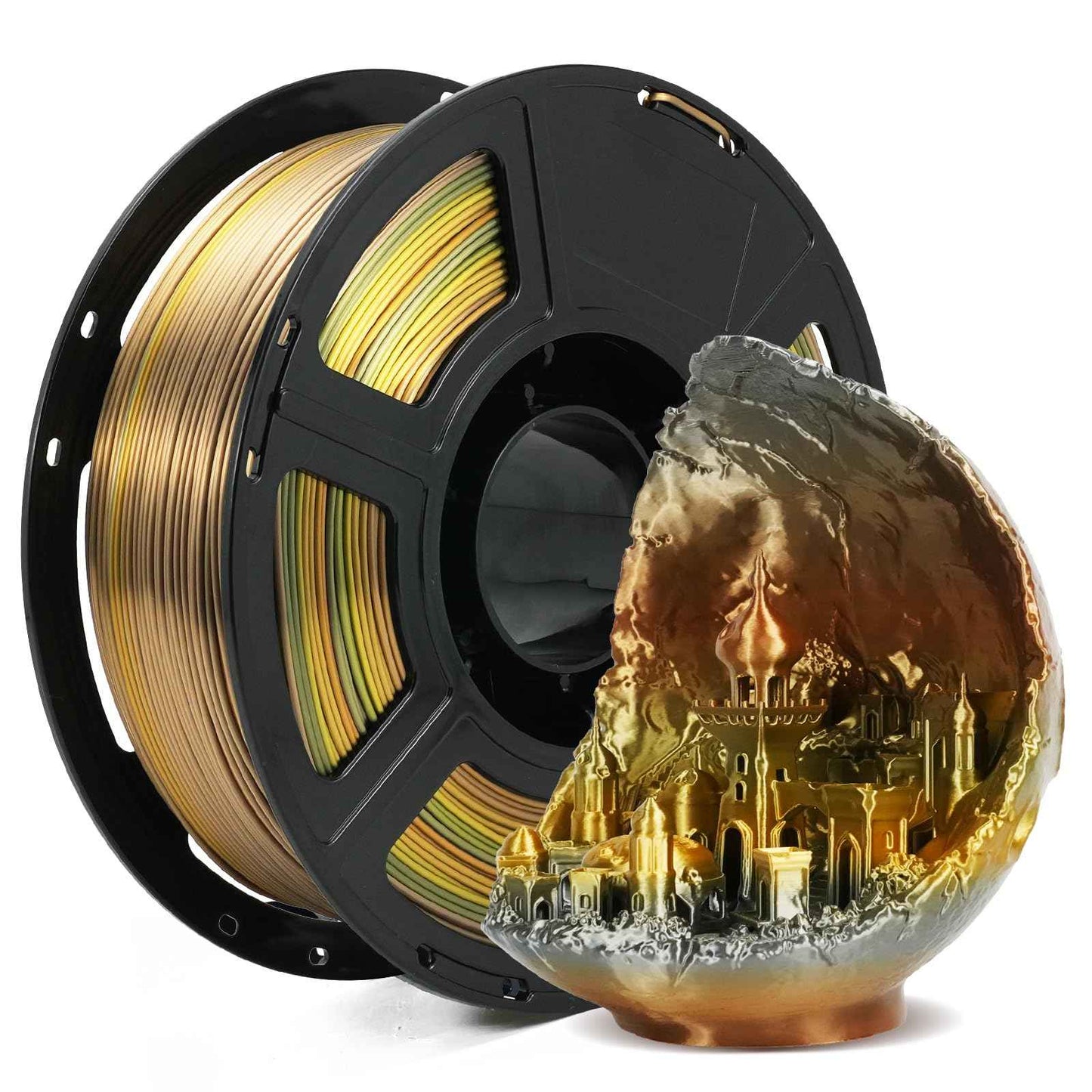 FLASHFORGE Silk PLA Filament 1.75mm, 3D Printer Filament 1kg (2.2lbs) Spool, Smooth and Silky Texture 3D Printing Filament, Dimensional Accuracy +/- 0.02mm