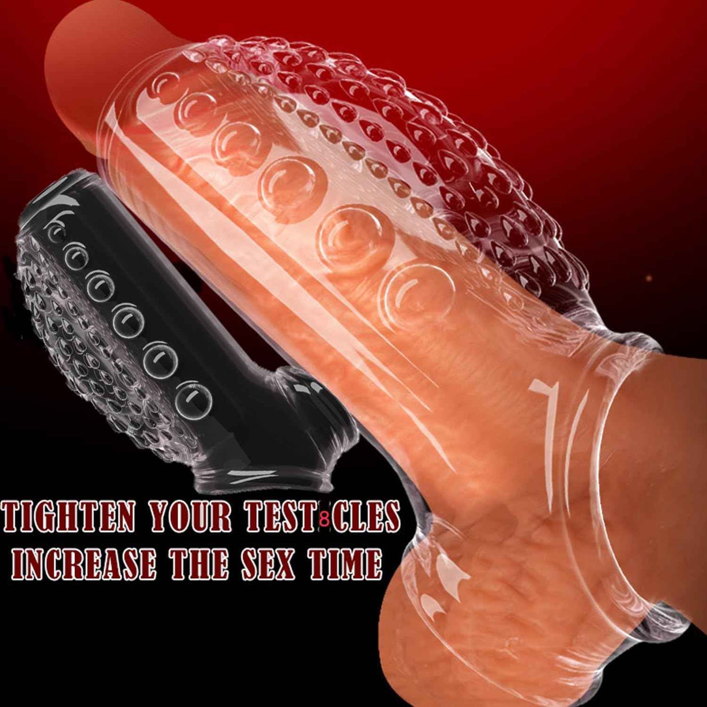 Penis Sleeve Penis Pump Mens Sex Toys, Cockring Sleeve Penis Ring Extender for Male Sex Toys with Ball Stretcher, Fantasy Monster Wolf Dildo Sleeve Penis Exlarger Extension Adult Sex Toys for Couples
