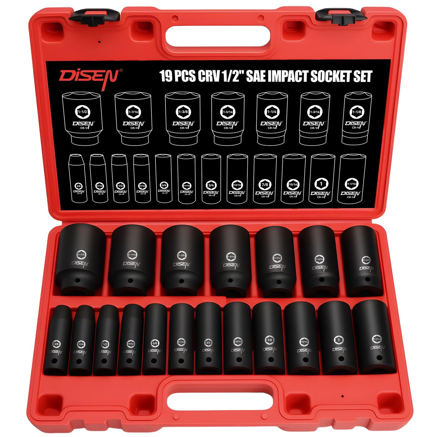 DISEN Torx Bit Socket and Female External Socket Set, Premium CR-V & S2 Alloy Steel, Impact Socket Adapter Set,High Torque Laser Marked for Automotive Mechanic