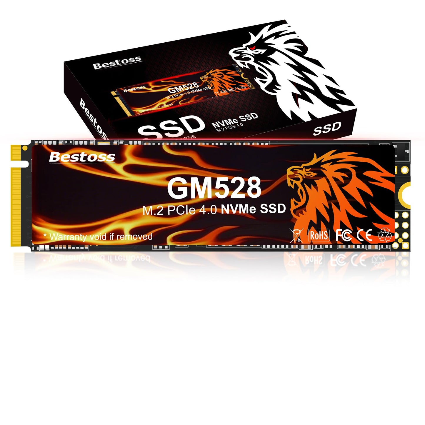 Bestoss GM528 M.2 SSD NVMe PCIe 2280 Internal Solid State Hard Drive, Up to 5000 MB/s, 3D NAND SLC Cache, SSD for Gaming PC Storage, Business Laptop, Home Entertainment, Creative Workflow