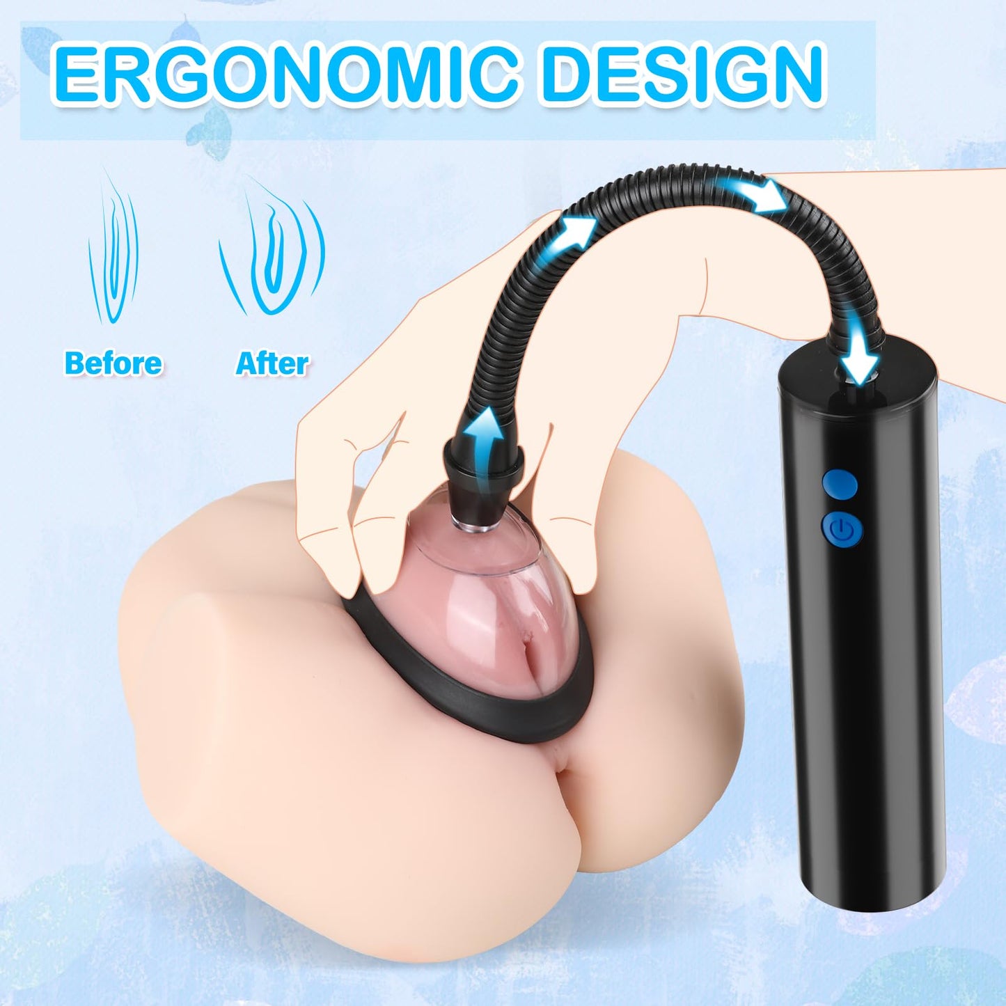 Adult Sex Toys Pussy Pump - Female Sex Toys Nipple Clit Sucker Automatic Vacuum Vagina Sex Pump, Nipple Pussy Sucking BDSM Toys Kit with 3 Powerful Suction Modes, Adult Toys & Games 5 Cups Included