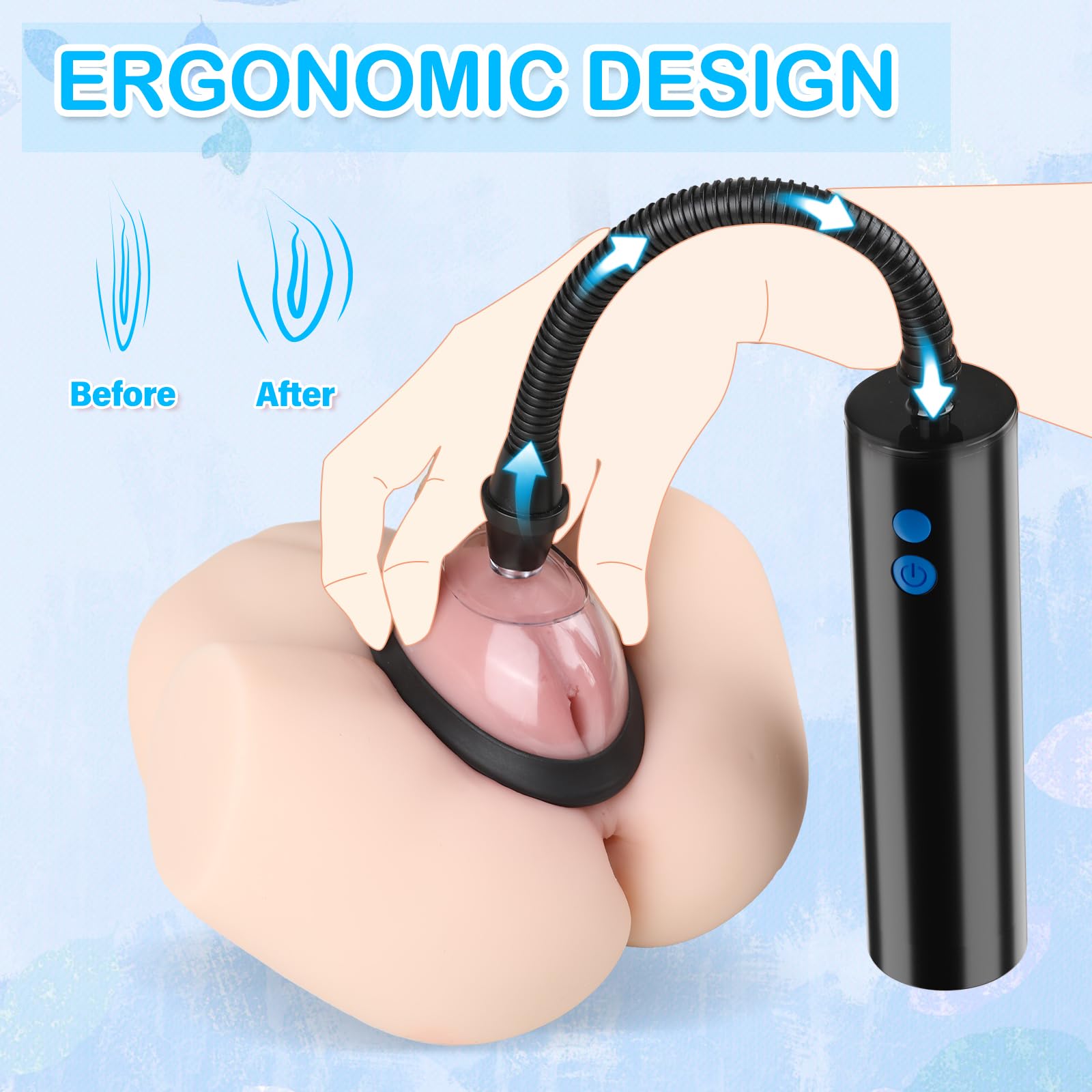 Adult Sex Toys Pussy Pump - Female Sex Toys Nipple Clit Sucker Automatic Vacuum Vagina Sex Pump, Nipple Pussy Sucking BDSM Toys Kit with 3 Powerful Suction Modes, Adult Toys & Games 5 Cups Included