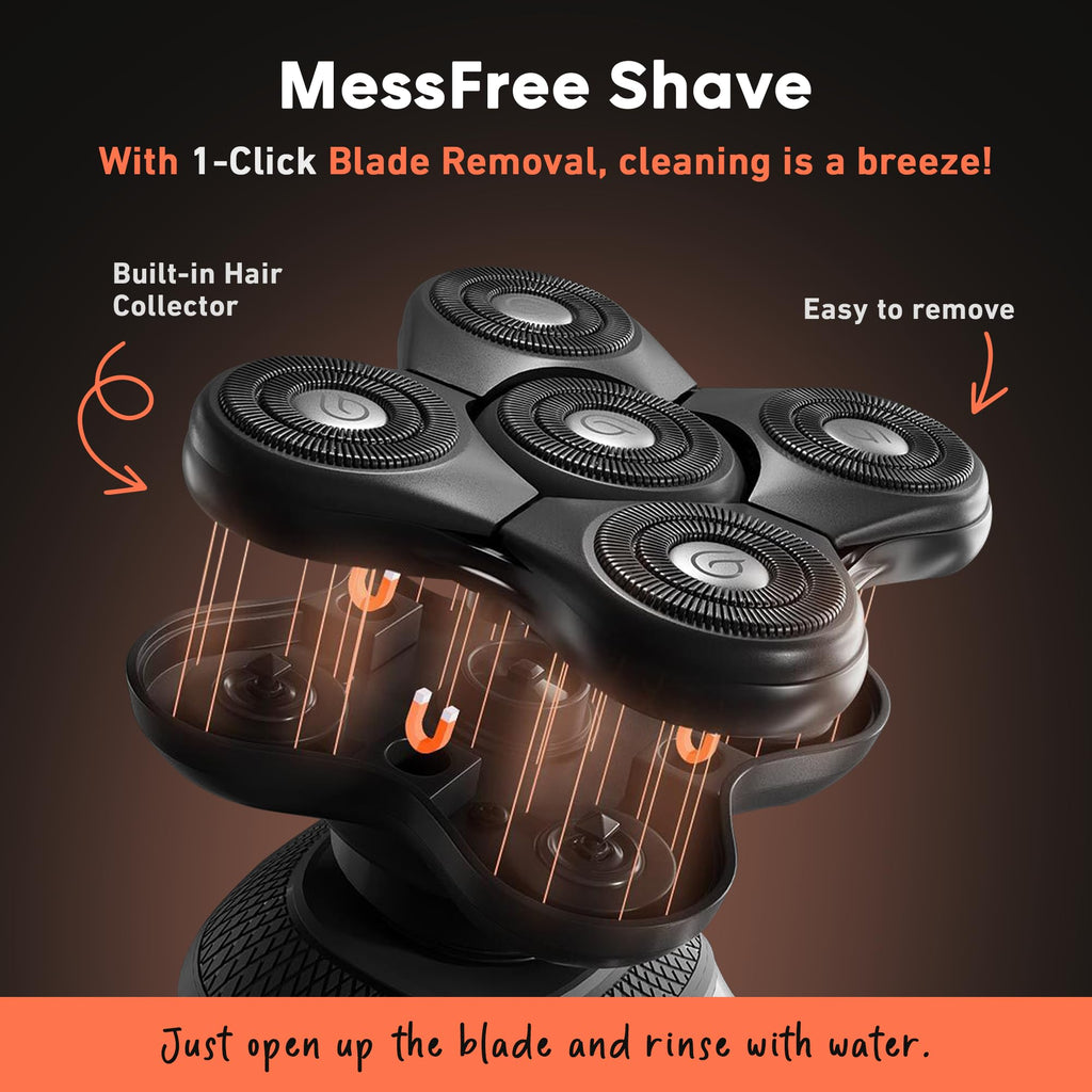 BaldiePro Blade Refill - Electric Shaver Replacement Head for BaldiePro Head Shaver - Electric Razor Replacement Blades for Bald Head and Face - Waterproof for Wet and Dry Shave