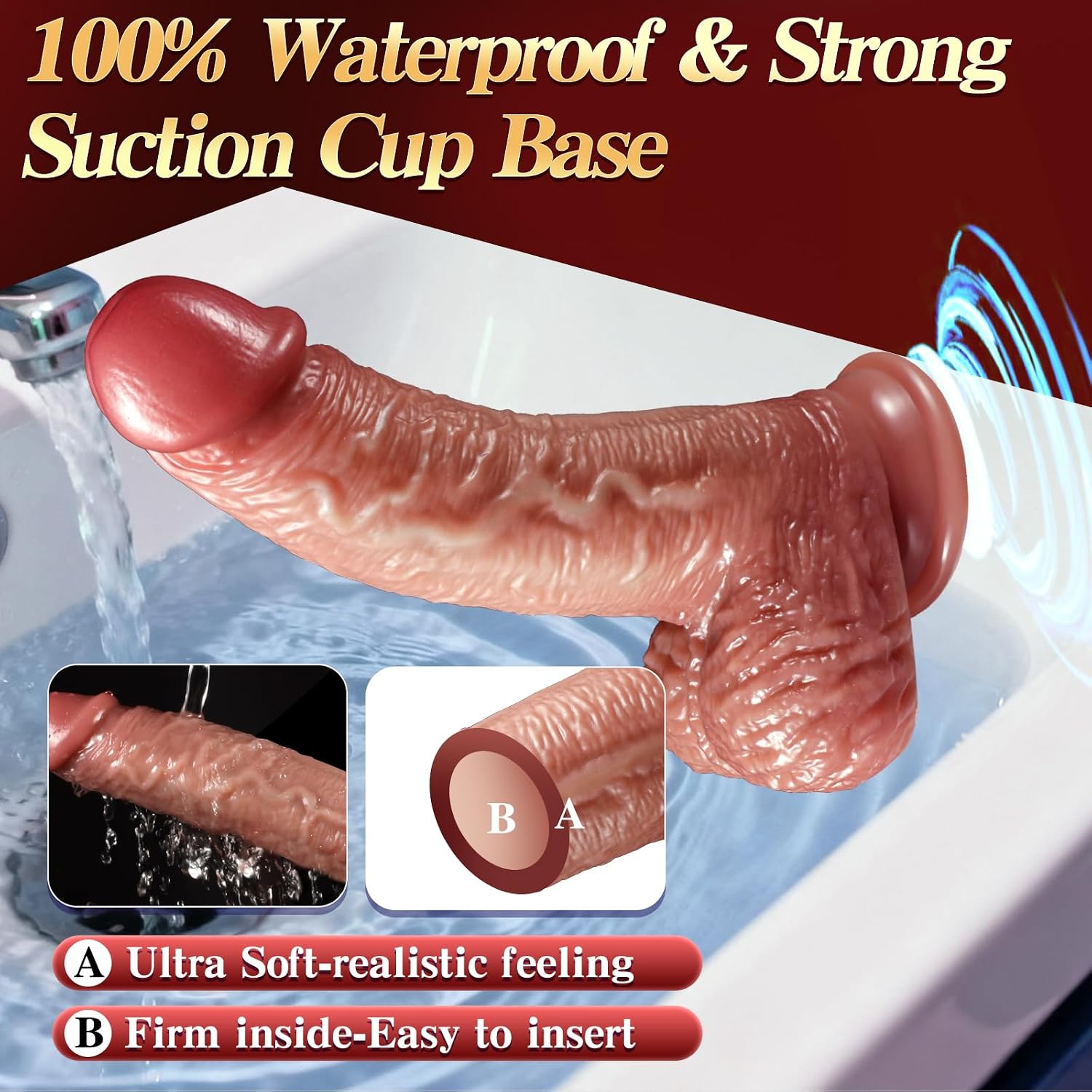 Cvtoghrf Realistic Silicone Dildo 8.7 Inch with Suction Cup