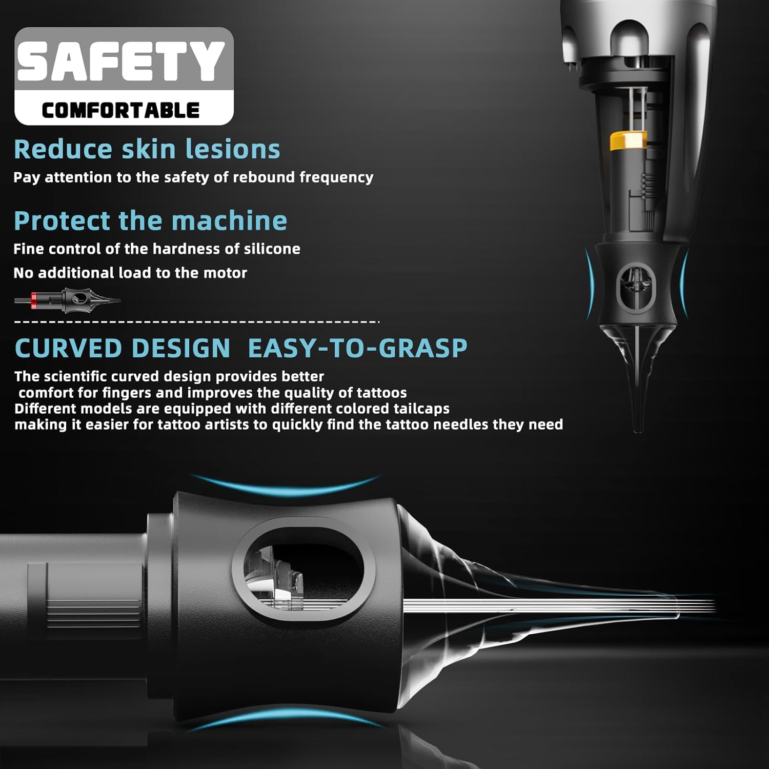 POSEIDON Cordless Tattoo Pen Kit with 2 1500mAh Batteries