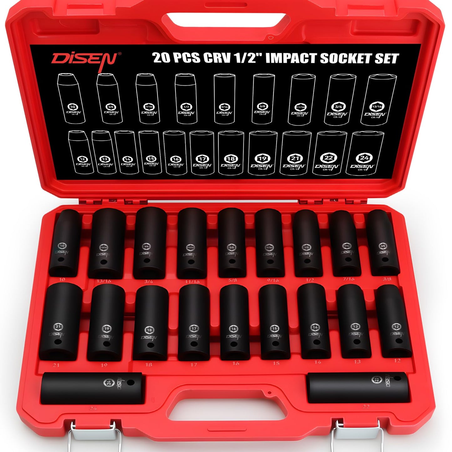 DISEN Torx Bit Socket and Female External Socket Set, Premium CR-V & S2 Alloy Steel, Impact Socket Adapter Set,High Torque Laser Marked for Automotive Mechanic