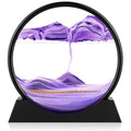 Herecanli 3D Deep Sea Sandscape Moving Sand Art Picture Round Glass Kinetic Sandscape