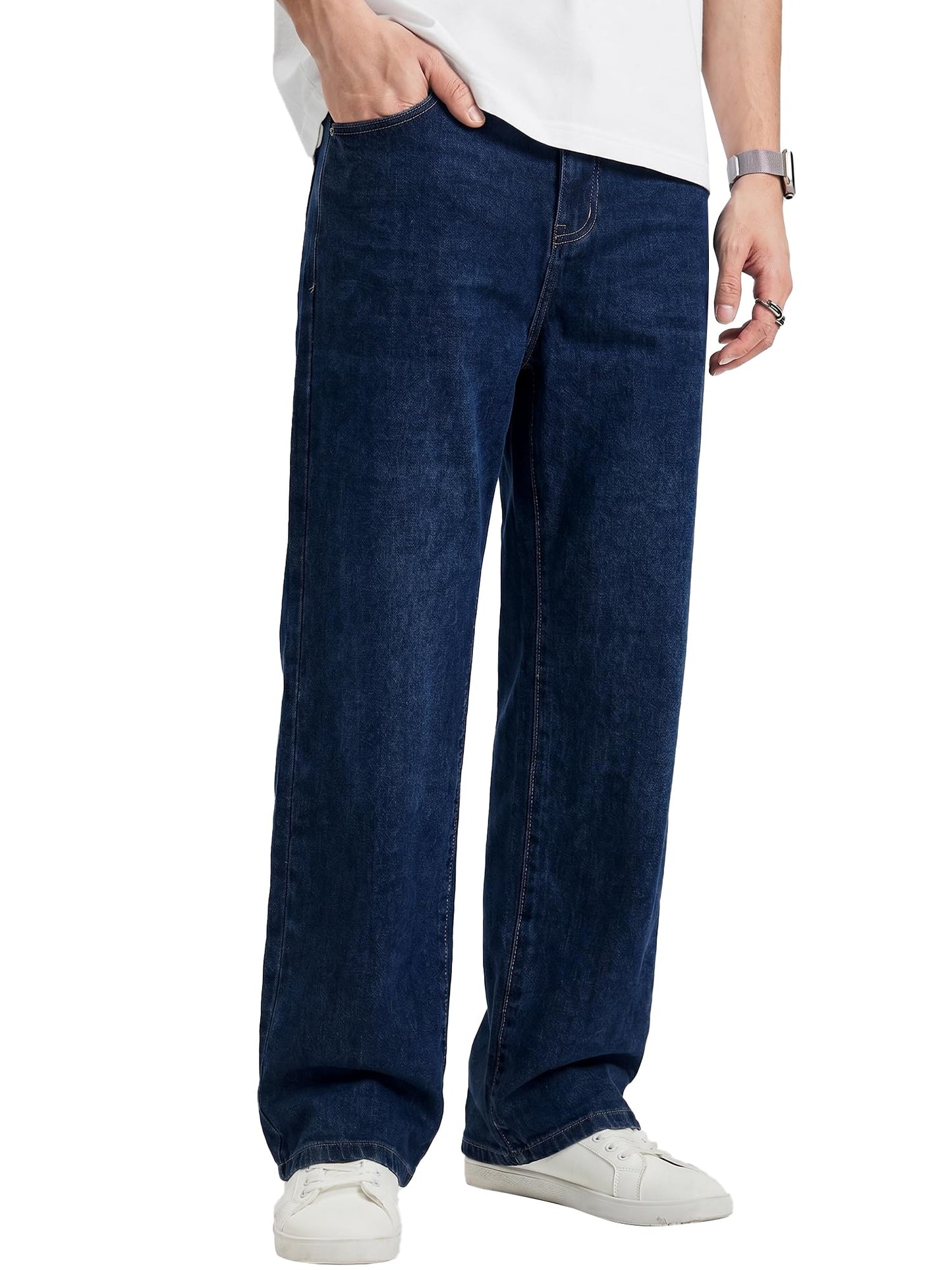 JMIERR Mens Baggy Jeans Stretch Casual Loose Fit Jeans Streetwear Denim Pants
