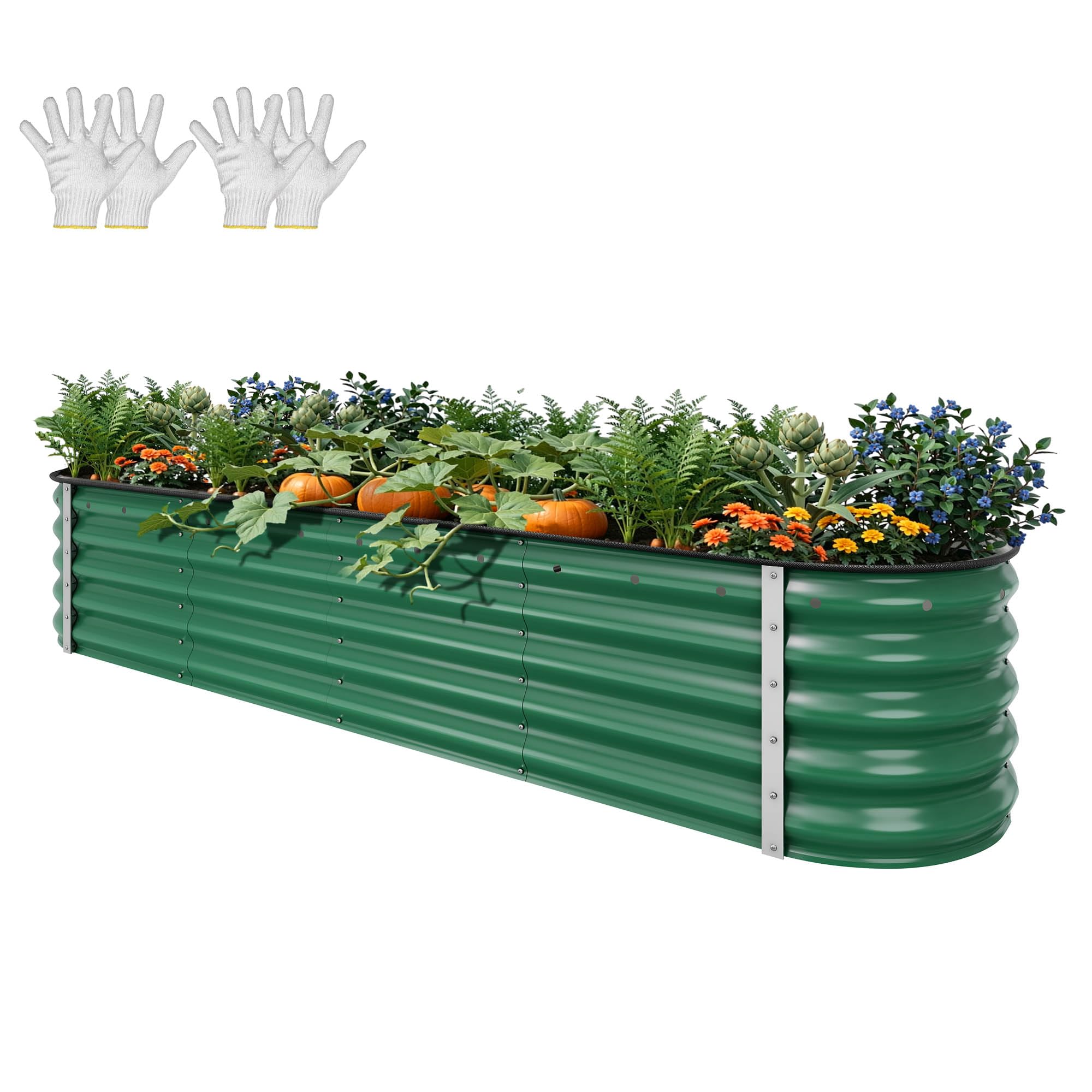 YITAHOME Raised Garden Bed Kit with Gloves, Ground Nails, Support Rod-1