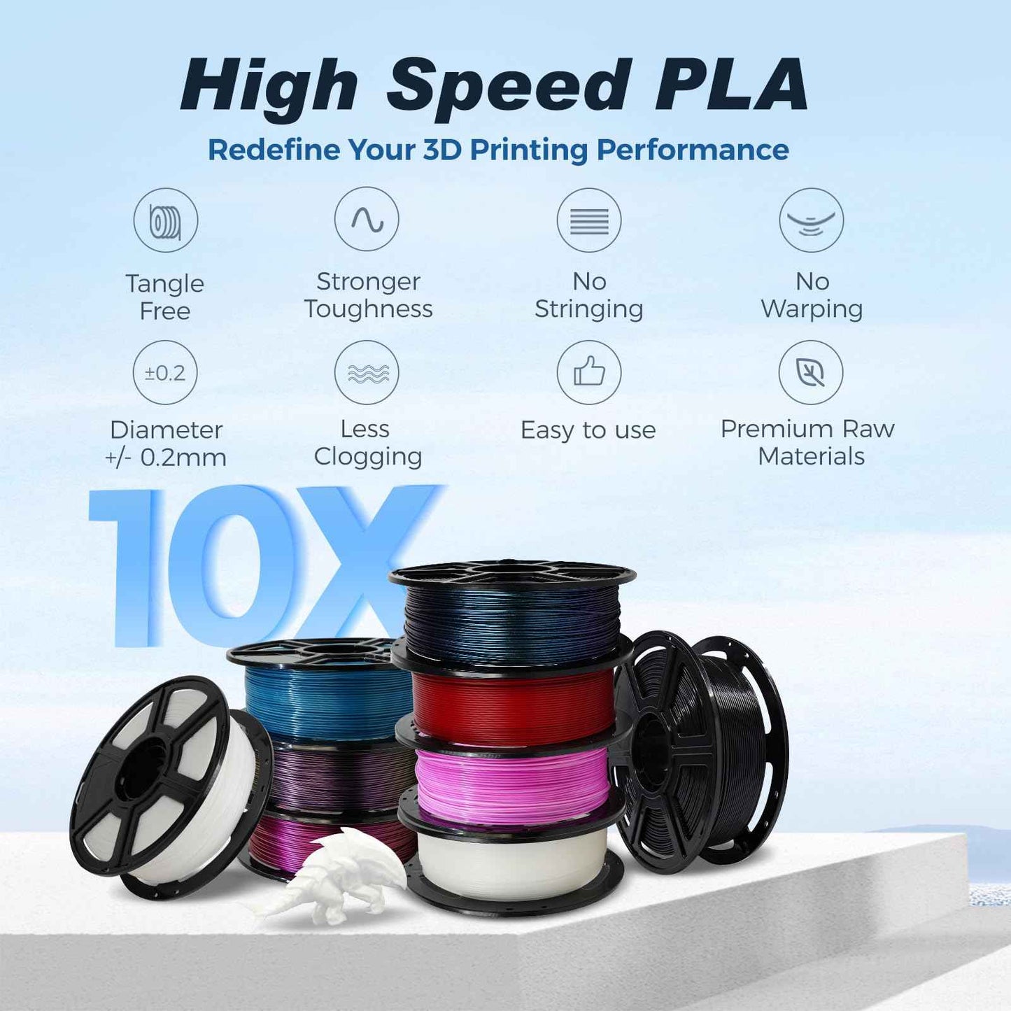 FLASHFORGE PLA Filament for 3D Printer and 1kg/0.5kg Spool for Creator, AD Series, Dreamer and Finder Series