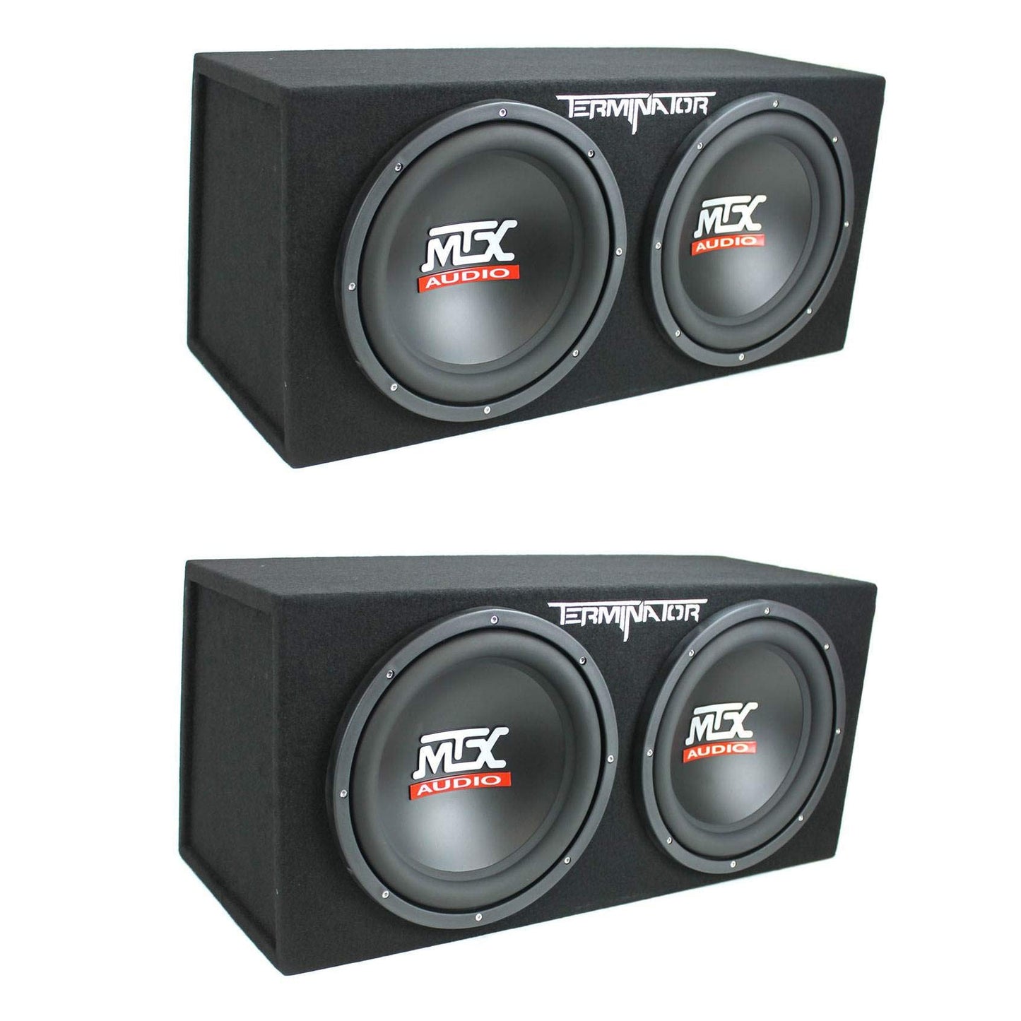 MTX 12-Inch 1200-Watt Car Audio Dual Loaded Subwoofer Box Enclosure with Venting System (2 Pack)