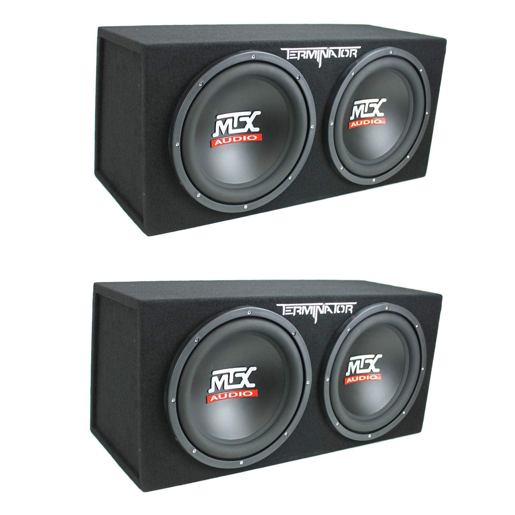 MTX 12-Inch 1200-Watt Car Audio Dual Loaded Subwoofer Box Enclosure with Venting System (2 Pack)