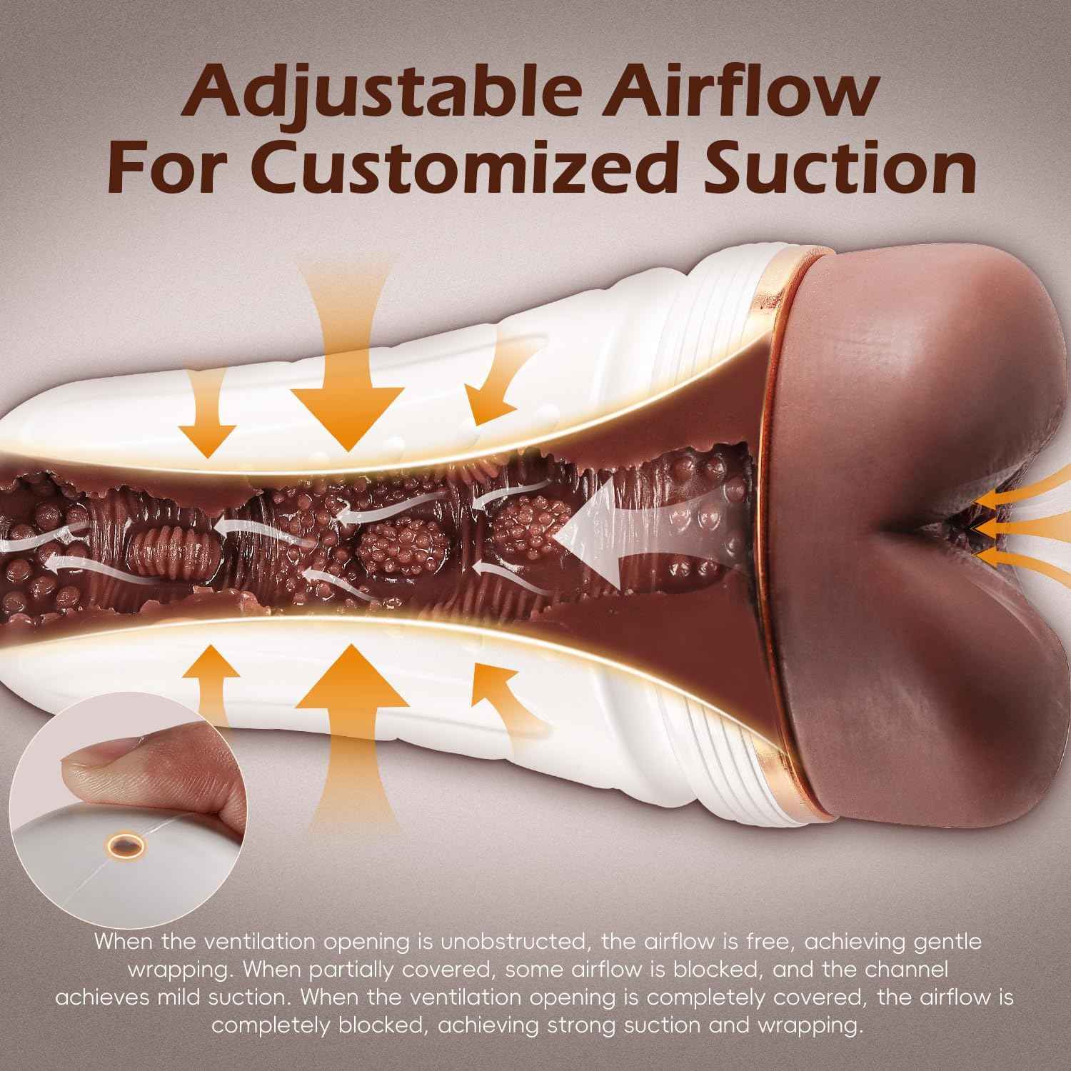 Anal Male Masturbator Realistic Pocket Pussy Vagina Butt Textured with 7.5in Depth Soft and Tighten Anus Fleshy Texture, Penis Training Masturbators Sex Machine Ass Toy for Men (Brown)
