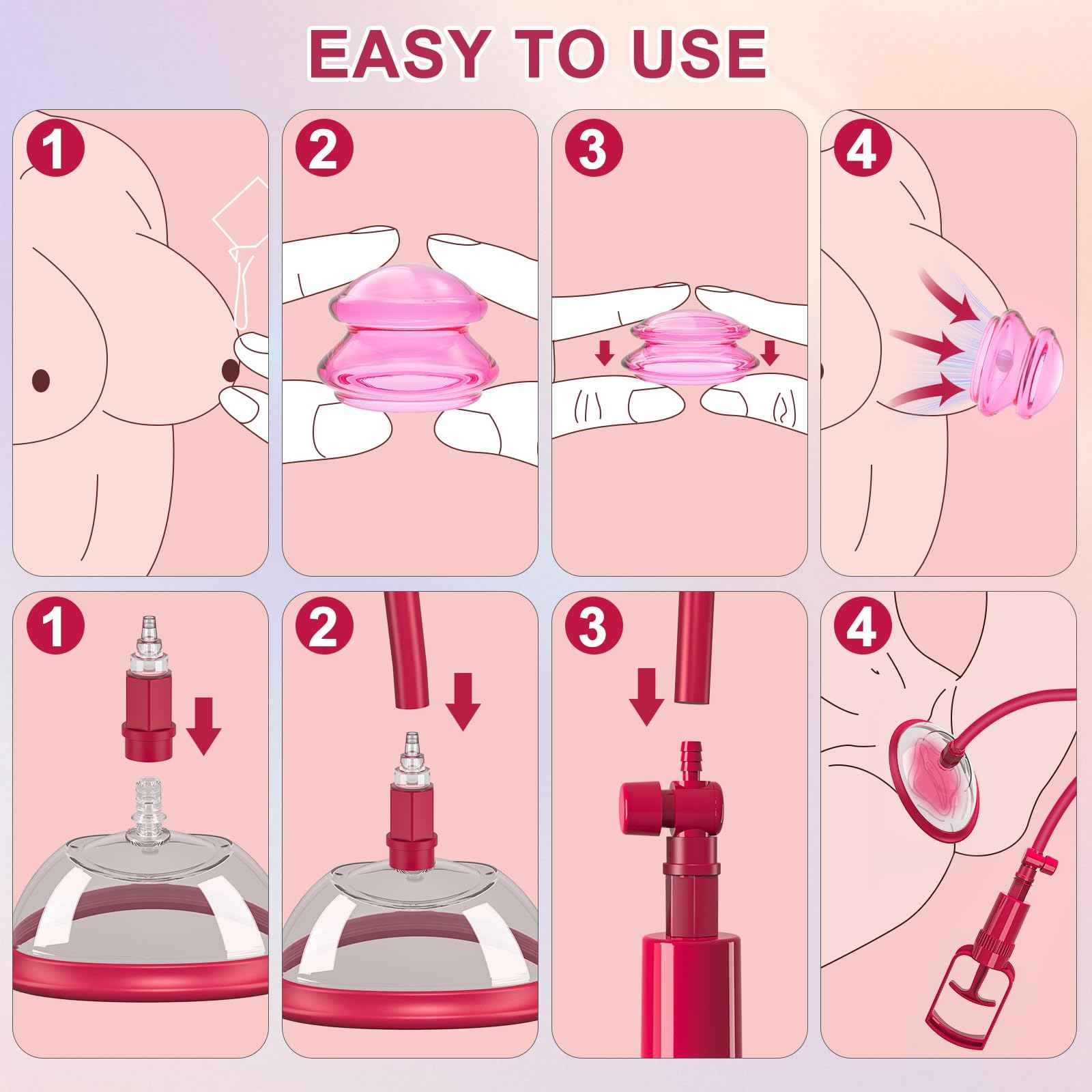Pussy Pump Sex Toys for Women, Vagina Pump Women Sex Toys, Manual Vacuum Clit Pump Increased Sensitivity Powerful Suction Stimulate Clitoris Enhances Sexual Pleasure Tools for Women