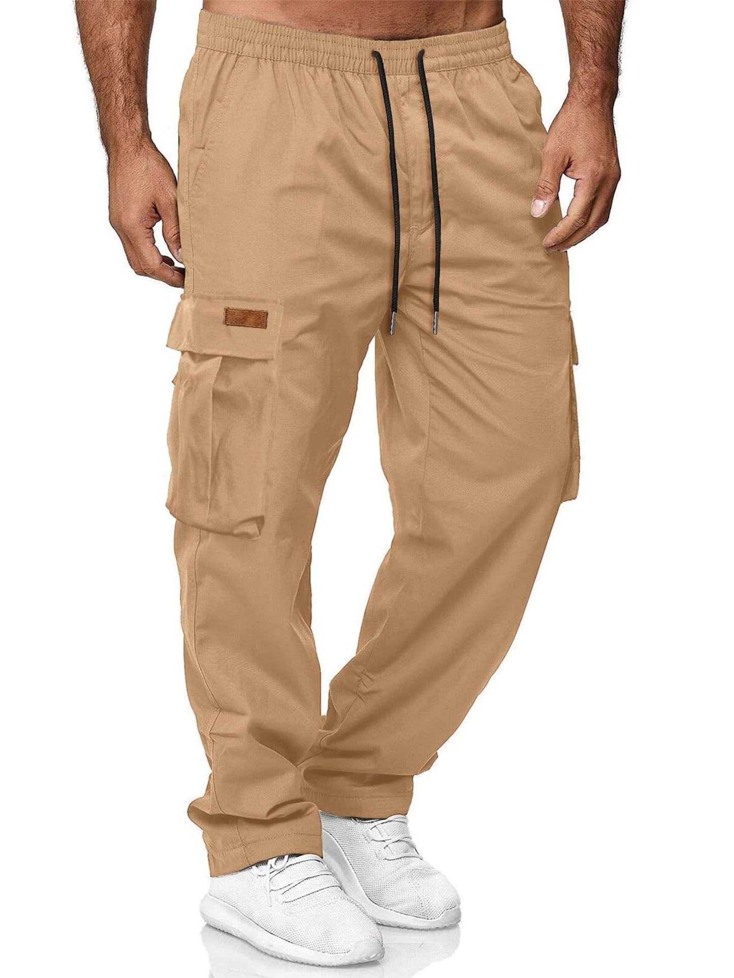 HOTake Men's Casual Cargo Sweatpants Waist Drawstring Joggers Hiking Tactical Pants for Men with Pockets