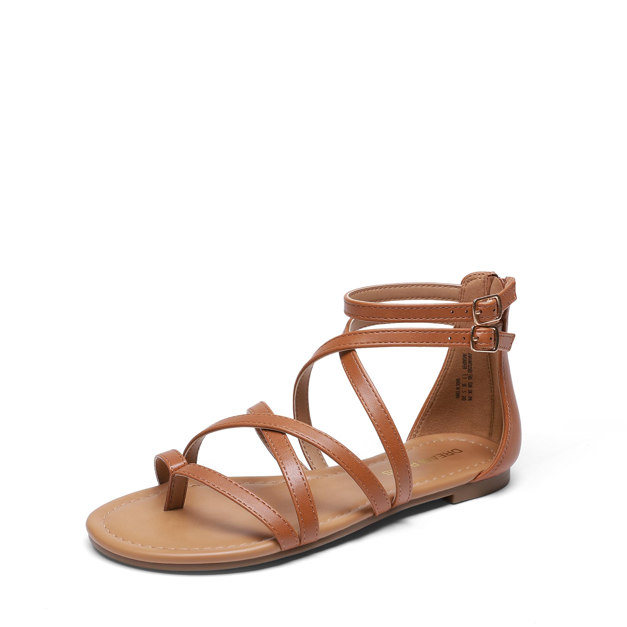 DREAM PAIRS Women's Dressy Gladiator Summer Cross Strappy Sandals Comfort Flat Casual Beach Fisherman Thong sandals