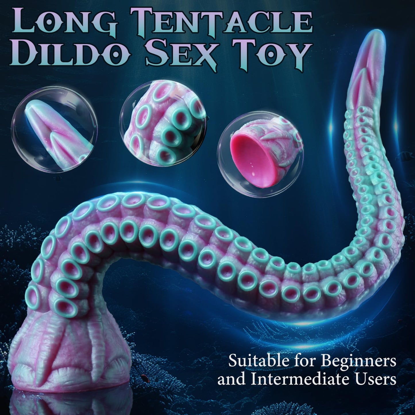 Tentacle Dildo Anal Sex Toys - Long Anal Dildos Fantasy Tentacle Toys with Strong Suction Cup, Silicone Monster Octopus Dildo Huge Butt Plug for Men Women Couples