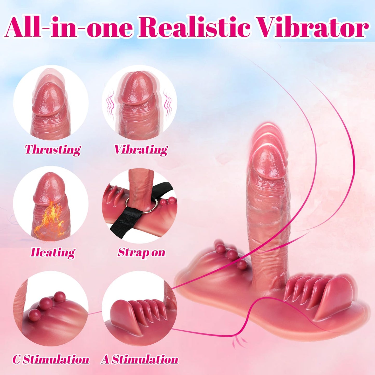 Riding Grinding Thrusting Dildo Vibrator - Remote Control Sex Grinders, REYHKINO Strap On Dildos Women Female Sex Toy Adult Toys & Games Sex Machine Dildos Nipple Toys Sit and Ride Vibrator