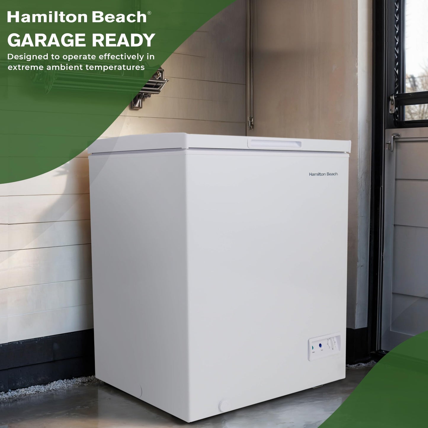 Hamilton Beach HBFRF700-WHITE-COM, Chest Deep Freezer, 7 Cu. Ft. Capacity, Adjustable Thermostat-Removable Vinyl Coated Wire Basket