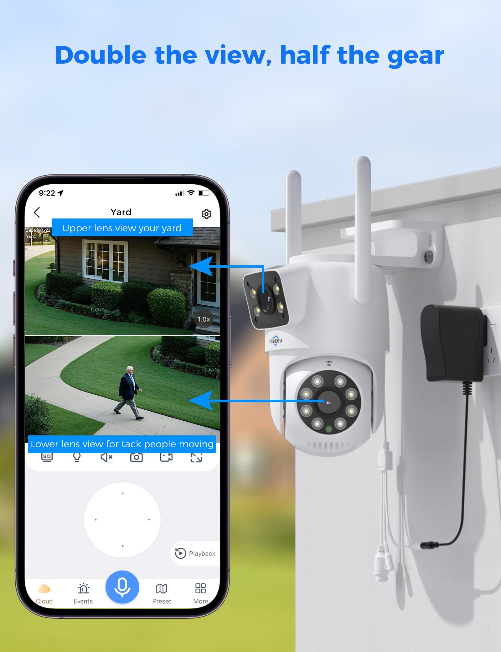 Hiseeu Wireless Security Camera System, 5G/2.4G WiFi,Dual Lens View