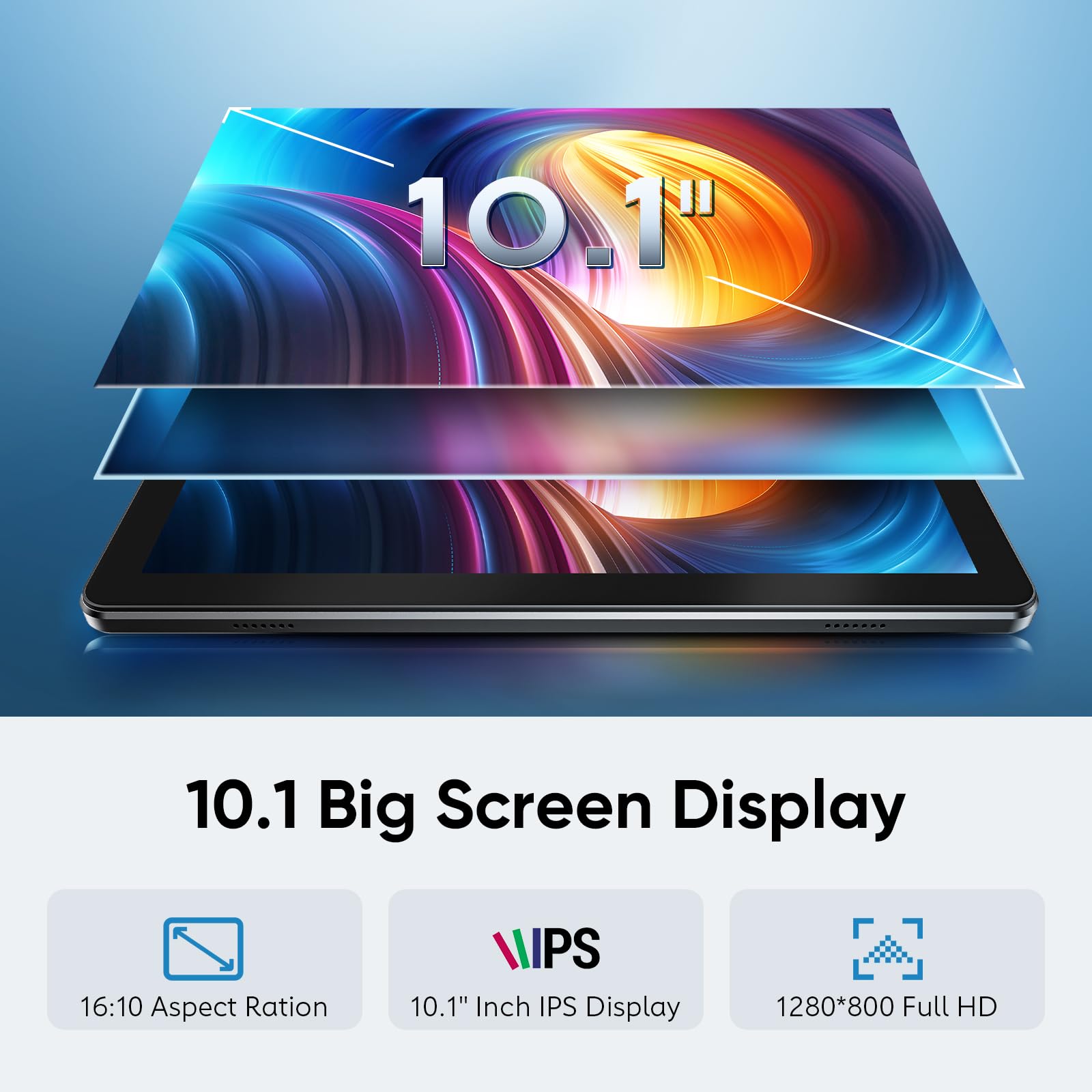 MENTUME 10 Inch Tablet, Android 15 Tablet, 18GB RAM + 128GB ROM (1TB Expandable), 1280x800 IPS Display, Widevine L1 Compatible Octa-Core, 6000mAh, 5MP+8MP Camera, WiFi, Bluetooth 5.4