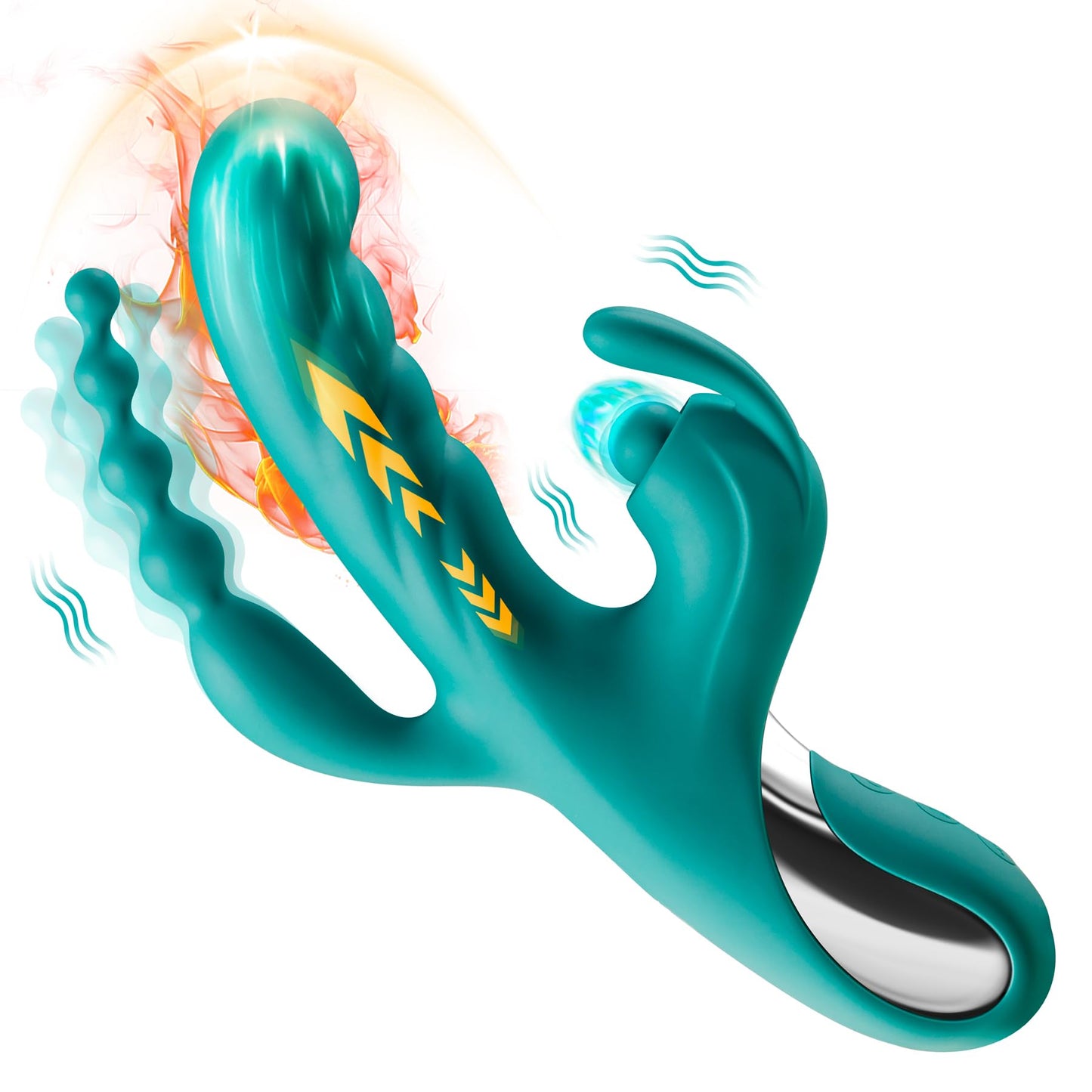 Rabbit Vibrator Sex Toys for Women – BEBEBEER 3 in 1 Adult Toy for Female Couples with 5 Tapping 10 Vibration & 7 Thrust, Quick Heating Clitoral Vibrators G Spot Vibrater Thrusting Dildo Anal Beads