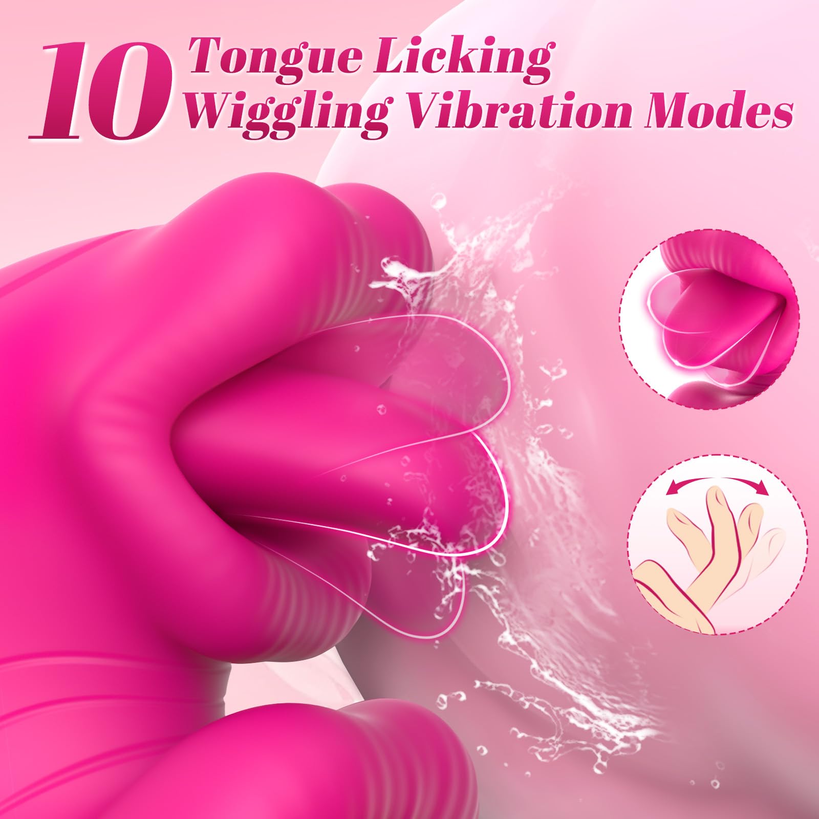 3 in 1 Vibrator Couples Sex Toys for Women, Tuaieu G Spot Dildo with 10 Tongue Licking & Vibrating Adult Toys, Realistic Tongue Vibrator for Women Pleasure Tools for Female