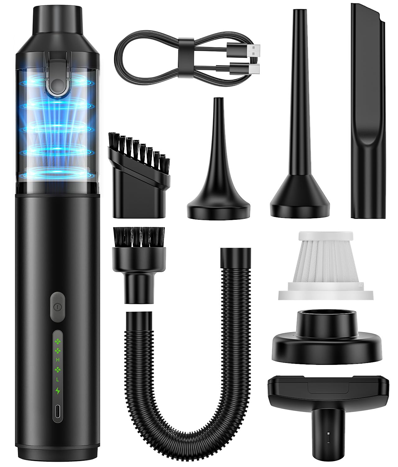 Voice-tank Car Vacuum Portable Cordless Handheld Vacuum Cleaner 4-in-1 Mini Cordless Vacuum