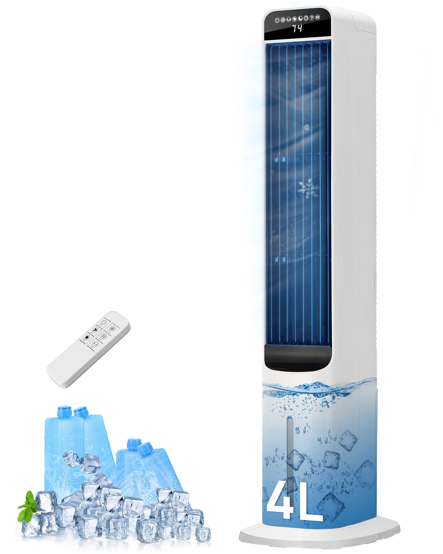 Uthfy Evaporative Air Cooler with 4 Mode, 120°Oscillation, Swamp Cooler with Remote, 12H Timer, Easy Cleaning, Portable Air Conditioner That Blow Cold Air for Bedroom, Home, Office
