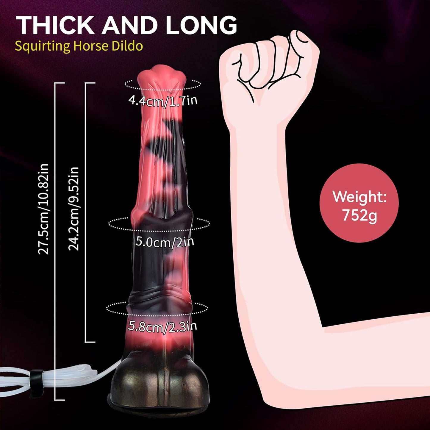 HANXUEBER 12in Fantasy Horse Dildo with Suction Cup