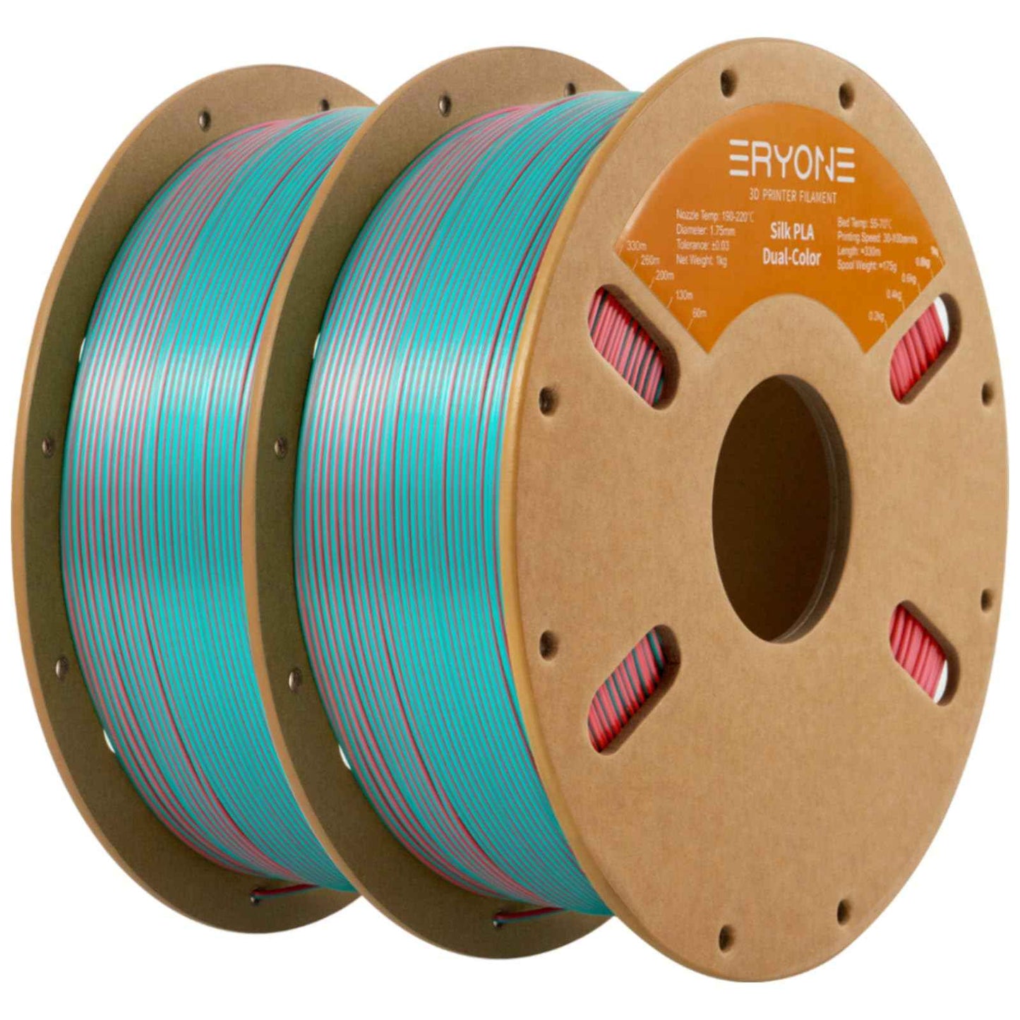 ERYONE Silk Color PLA Filament 3D Printer 1.75mm +/- 0.03mm, Filament PLA Cardboard Spool