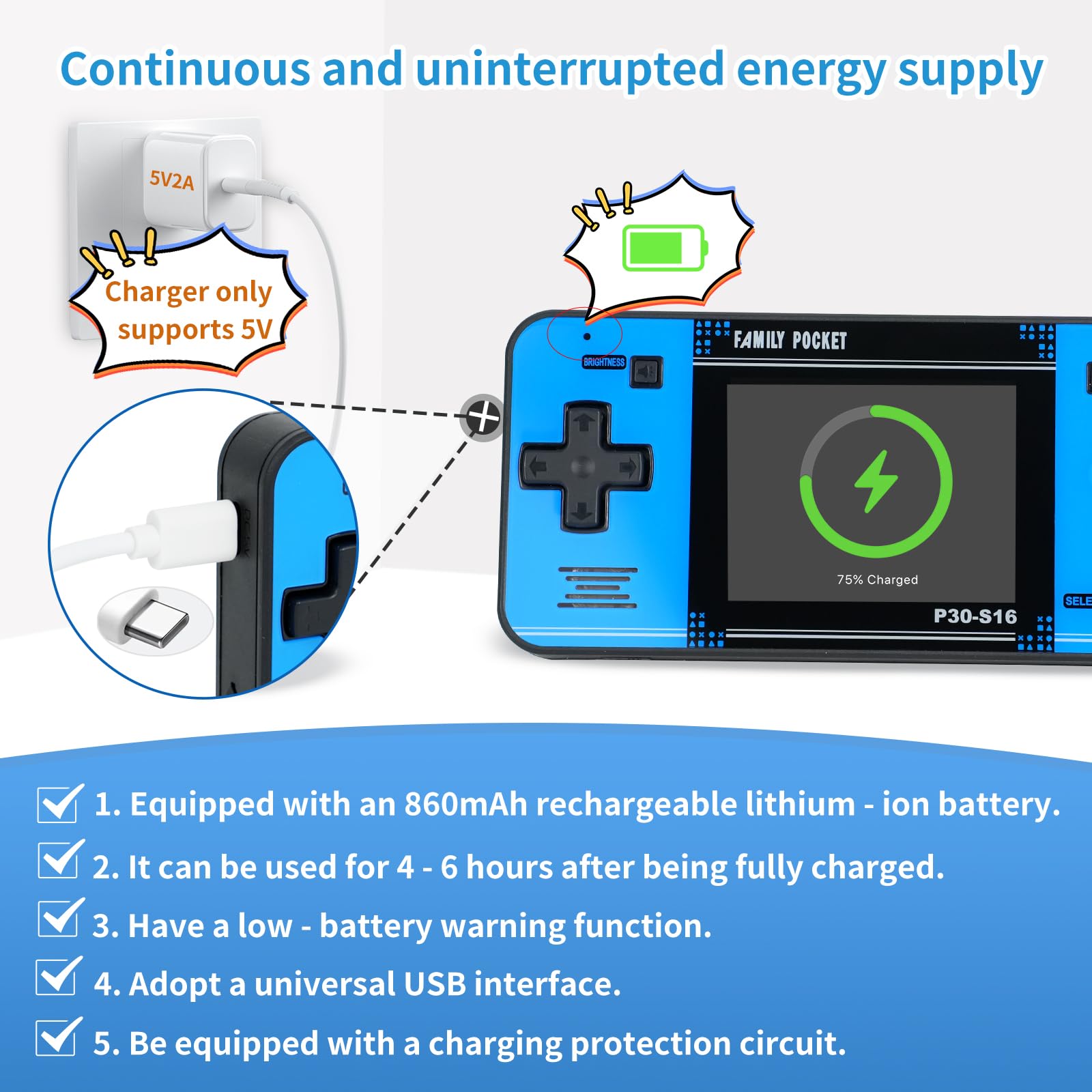 Handheld Game for Kids -Preloaded 220 Retro Video Games, Portable Gaming Player with Rechargeable Battery 3.0" LCD Screen, Mini Arcade Electronic Toy Gifts for Boys Girls
