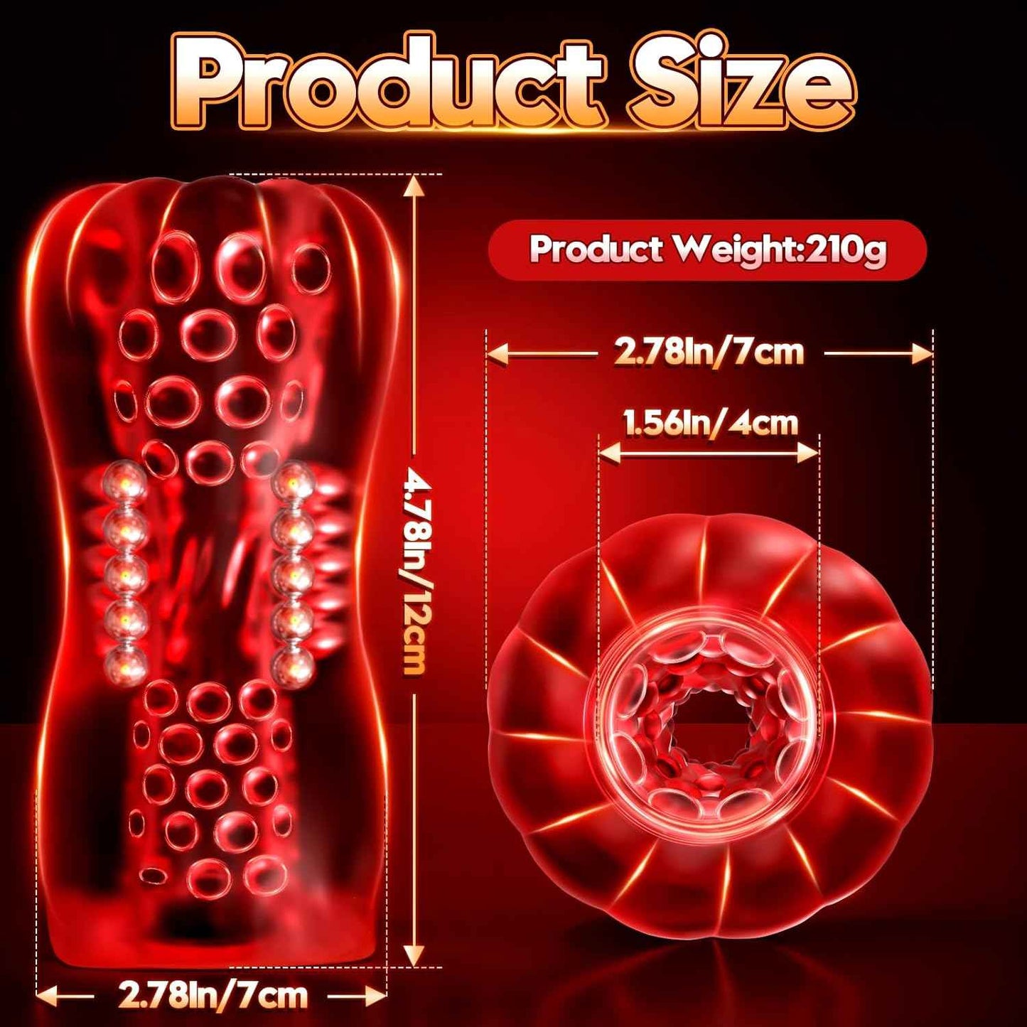 Male Masturbator Sex Toys, Yaluye Male Sex Toy Pocket Pussy, Male Masturbation with 20 Massage Steel Balls, 3D Realistic Texture Channel Penis Training Sex Toys for Men, Adult Sex Toys & Games (Red)