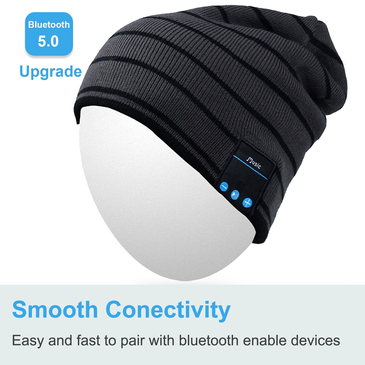 ROTIBOX Bluetooth Beanie Hat Wireless Headphone for Outdoor Sports Xmas Gifts Stocking Stuffers