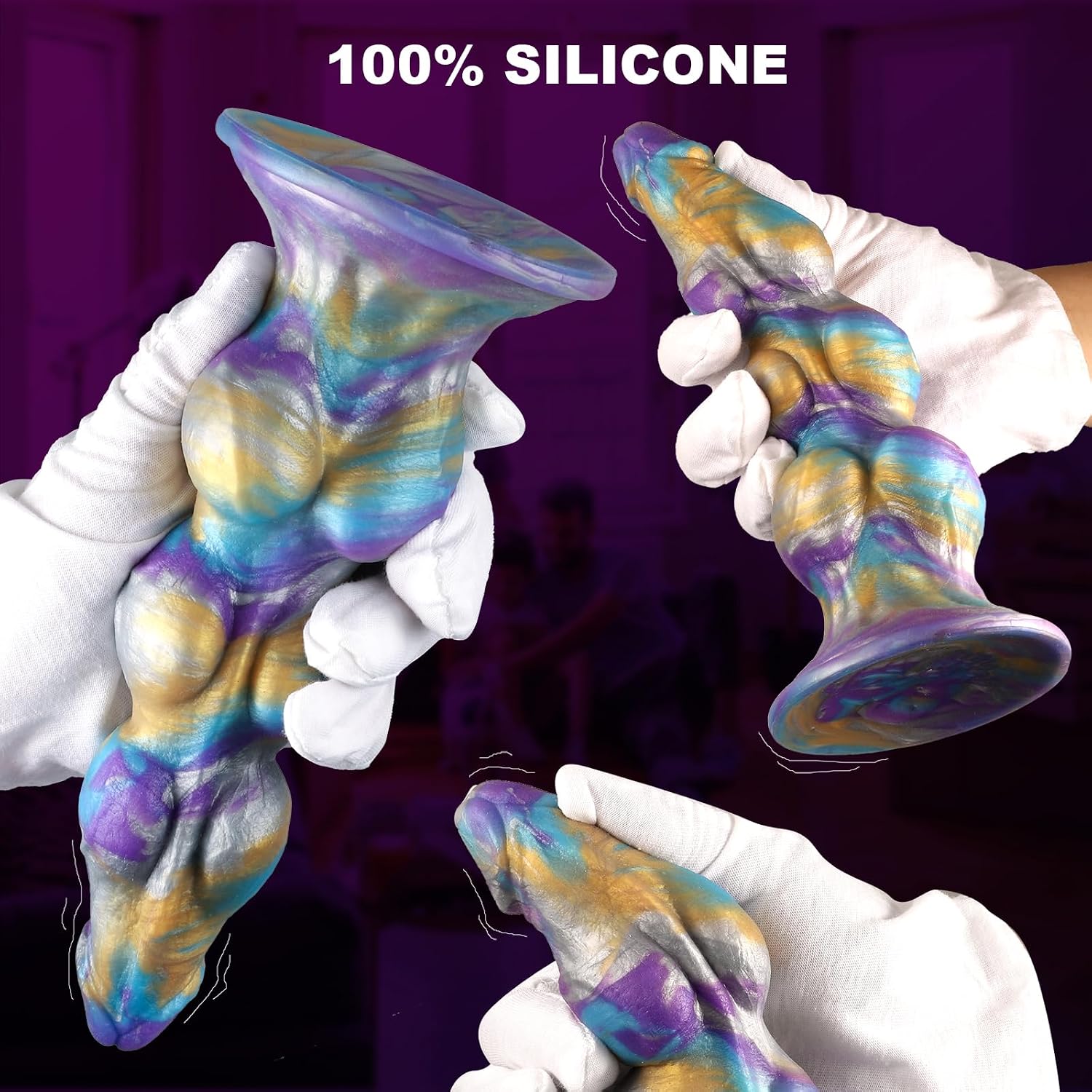 Fantasy Monster Knot Dildo Beginner with Suction Cup, 7.5in Soft Silicone Realistic Slim Small Anal Dildo with 3 Dog Knots, Dragon Horse Alien G-spot Dildos Penis Strap on Sex Toy for Men Women