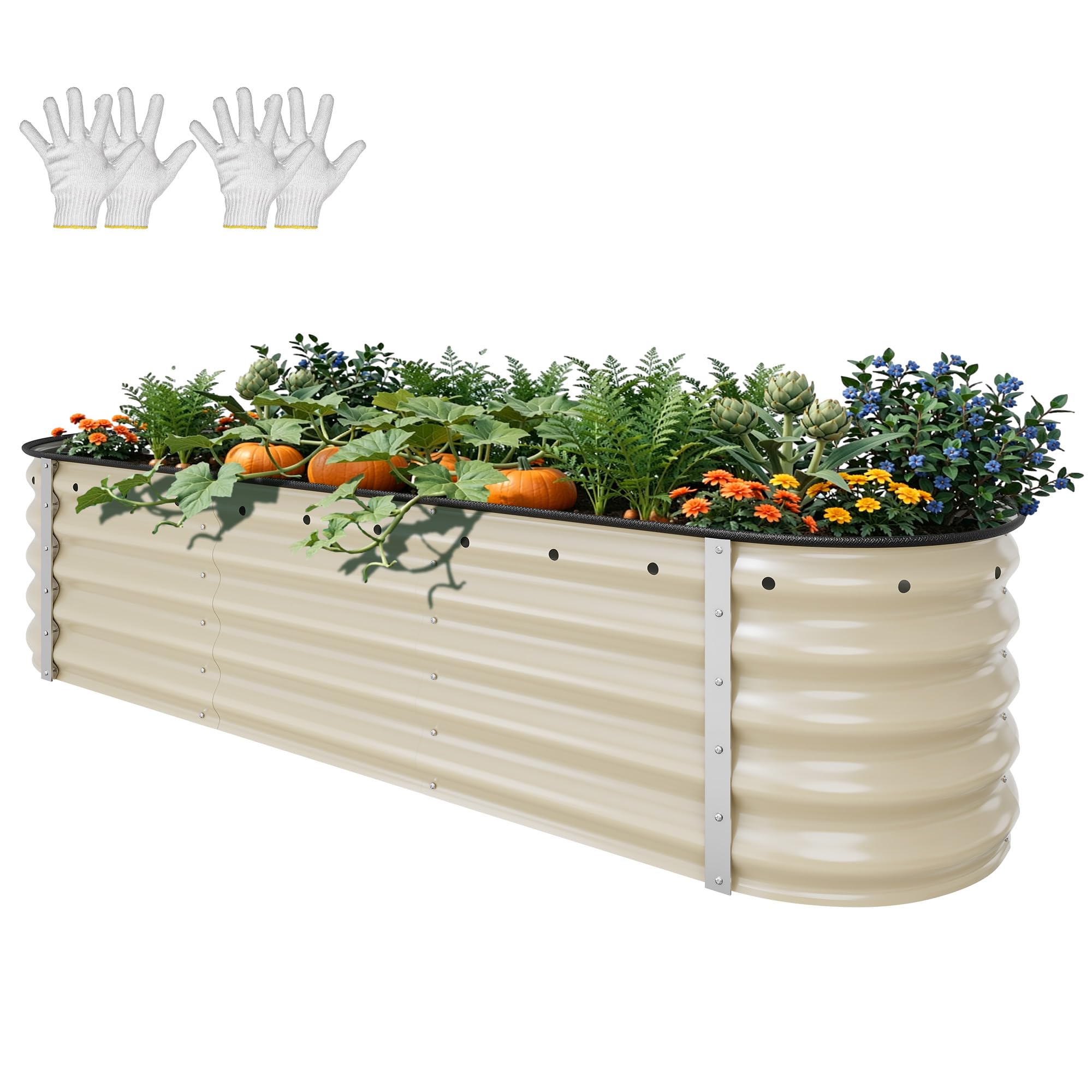 YITAHOME Raised Garden Bed Kit with Gloves, Ground Nails, Support Rod-1