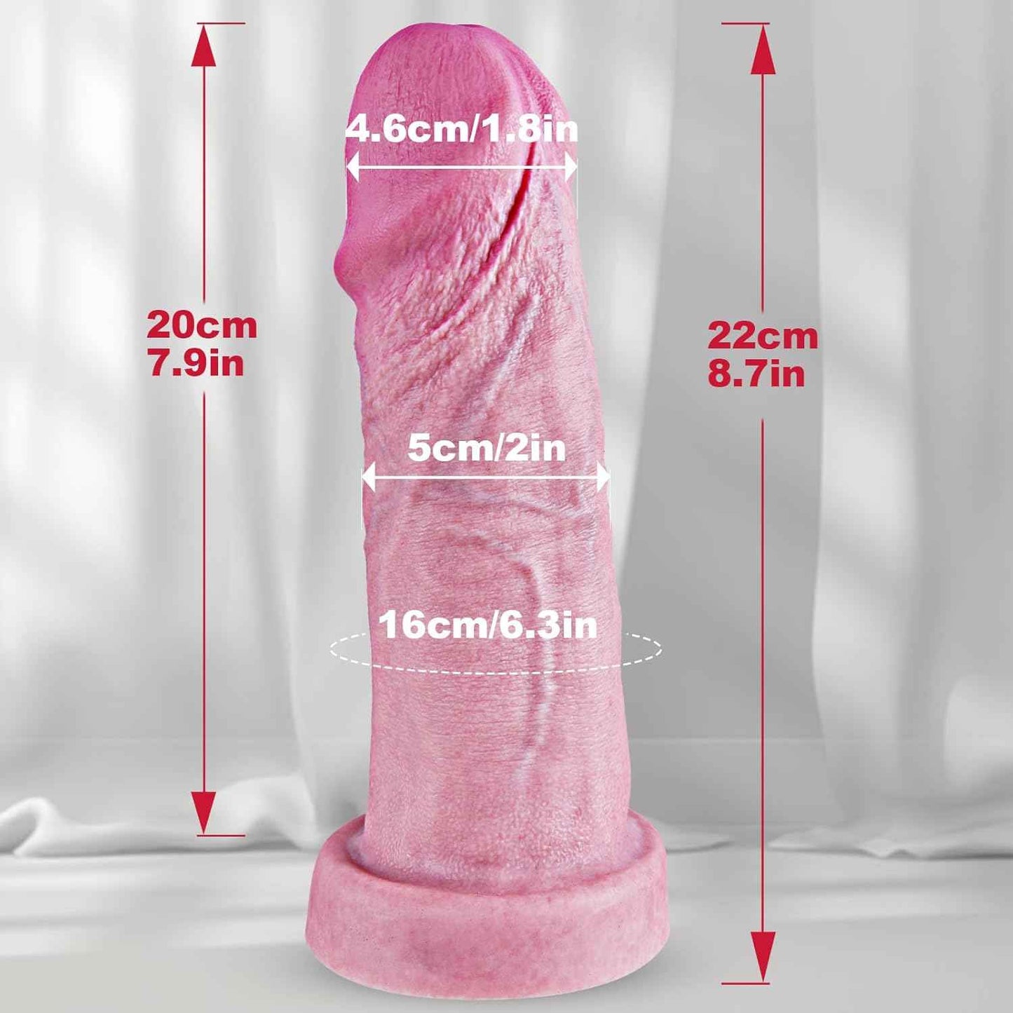 hainuo Soft Liquid Silicone Realistic Dildo Suction Cup 8-10 Inch