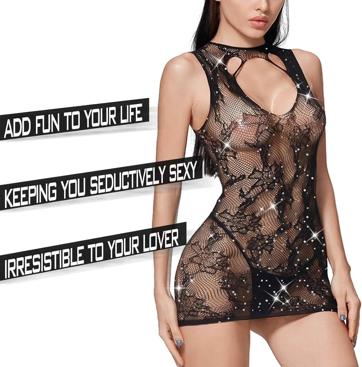 Famstar Sexy Lingerie for Women Naughty Fishnet Lingerie Set Bodysuit Outfits Teddy Babydoll Erotic Mesh Women’s Outfits