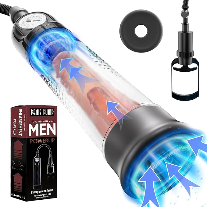 Penis Vacuum Pump, Manual Penis Enlargement Extension Pump air Pressure Device, Adult Male Sex Toy, Male Stronger Erection Couple Sex Toy Game