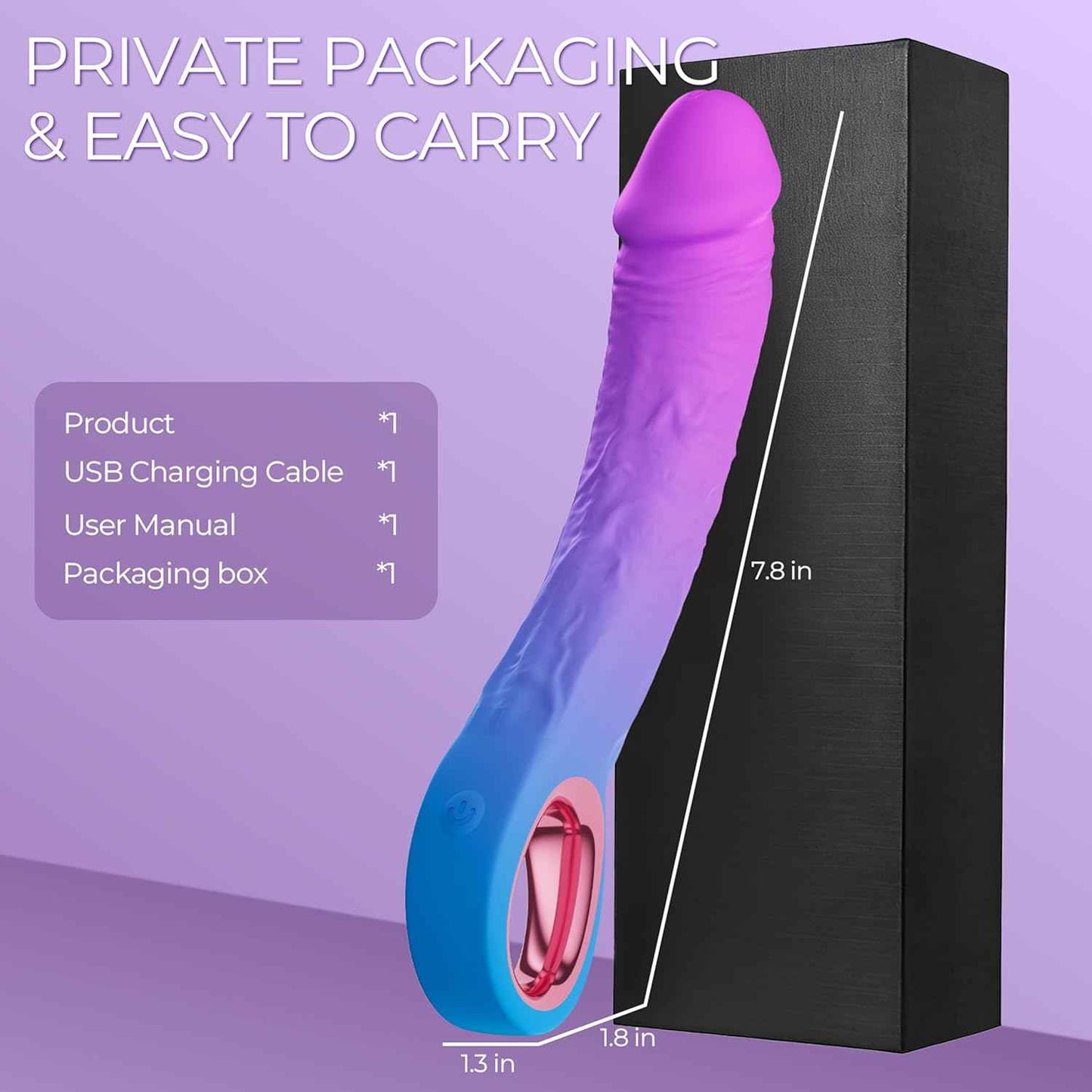 CONIJOK 7.8 Inch Realistic Dildo Vibrator with 10 Modes