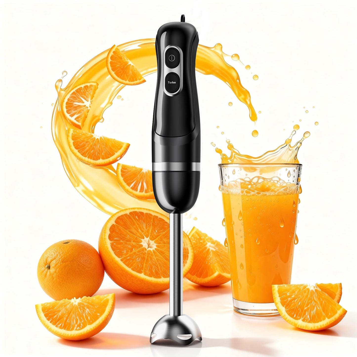 Turelar Immersion Blender Handheld Corded Hand Blenders Set 1100W, Trigger Variable Speed 5 in 1 Stick Emulsifier with Chopper, Whisk and Frother for Soup, Baby Food and Smoothies