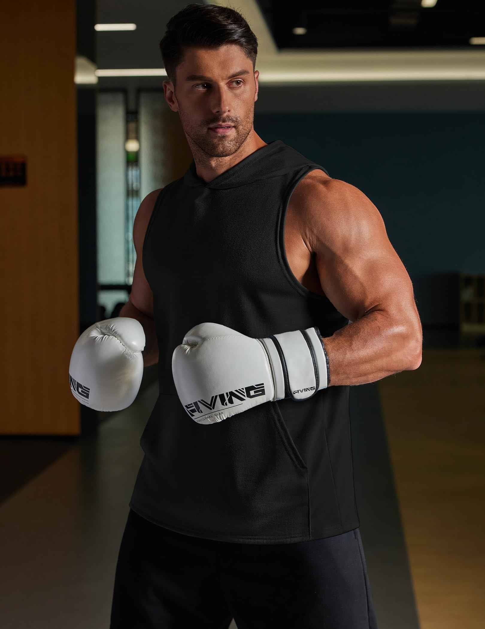 COOFANDY Men's 2 Pack Workout Hooded Tank Tops Bodybuilding Muscle Cut Off T Shirt Sleeveless Gym Hoodies